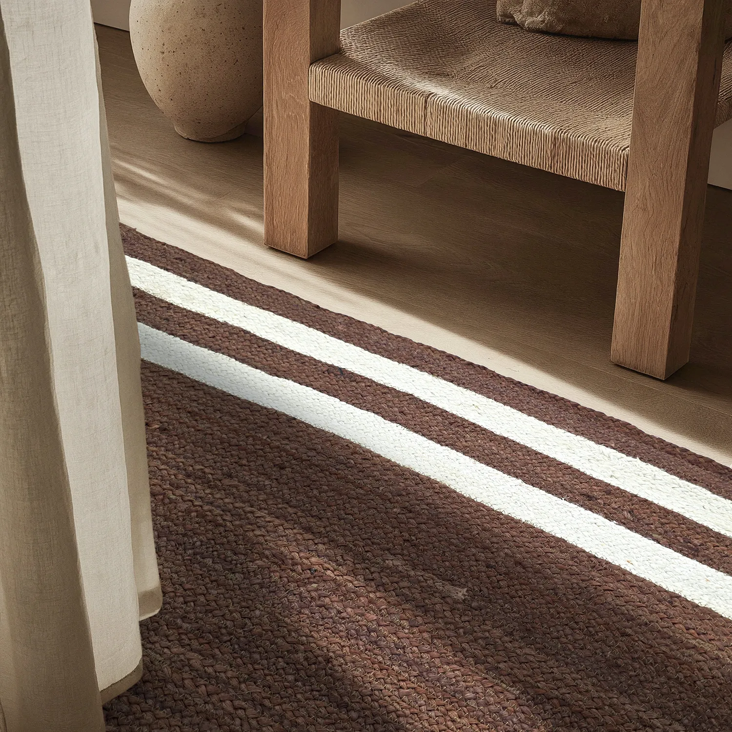 Zsákruha szőnyeg - Jessore (barna/fehér)