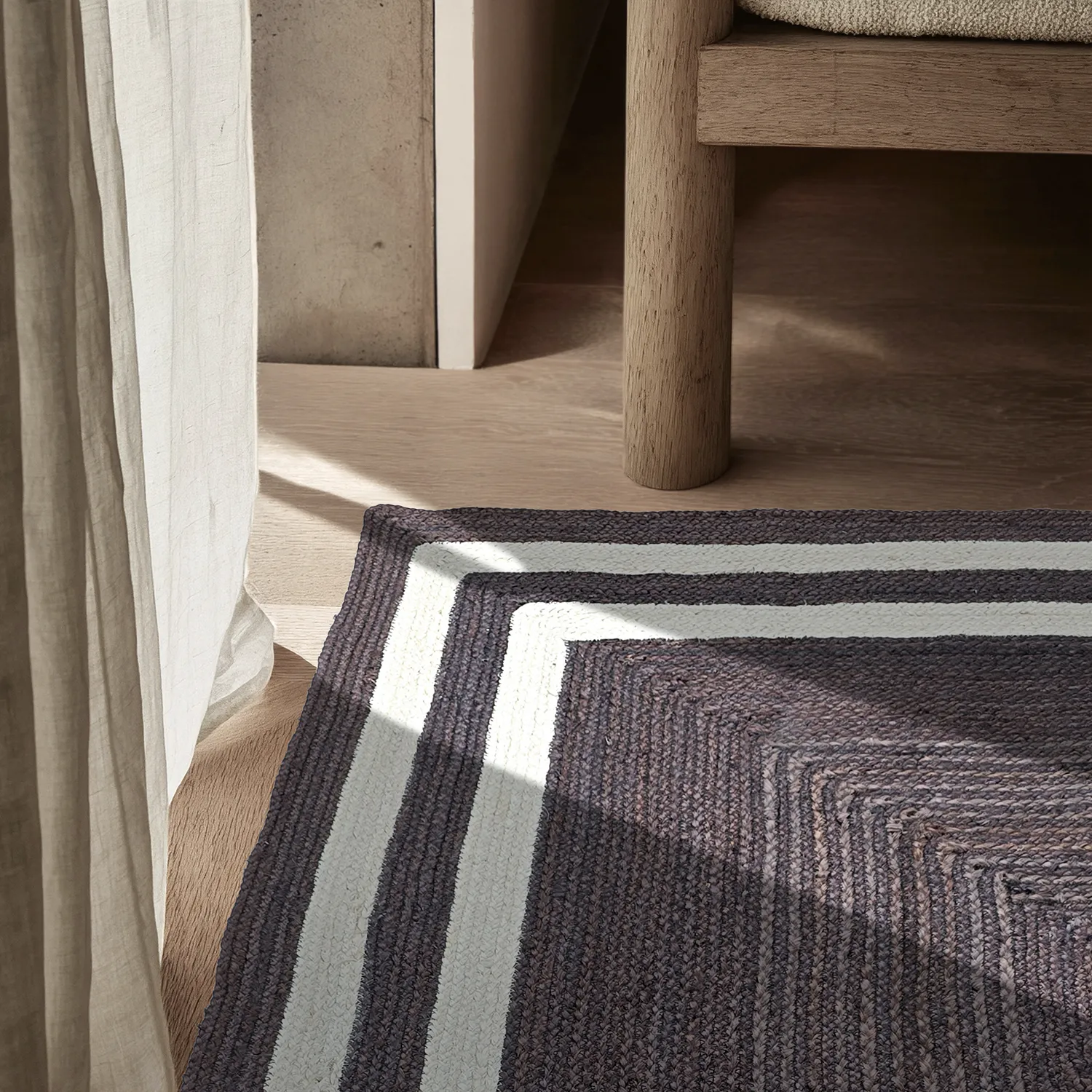 Zsákruha szőnyeg - Jessore (sötét szürkés/fehér)