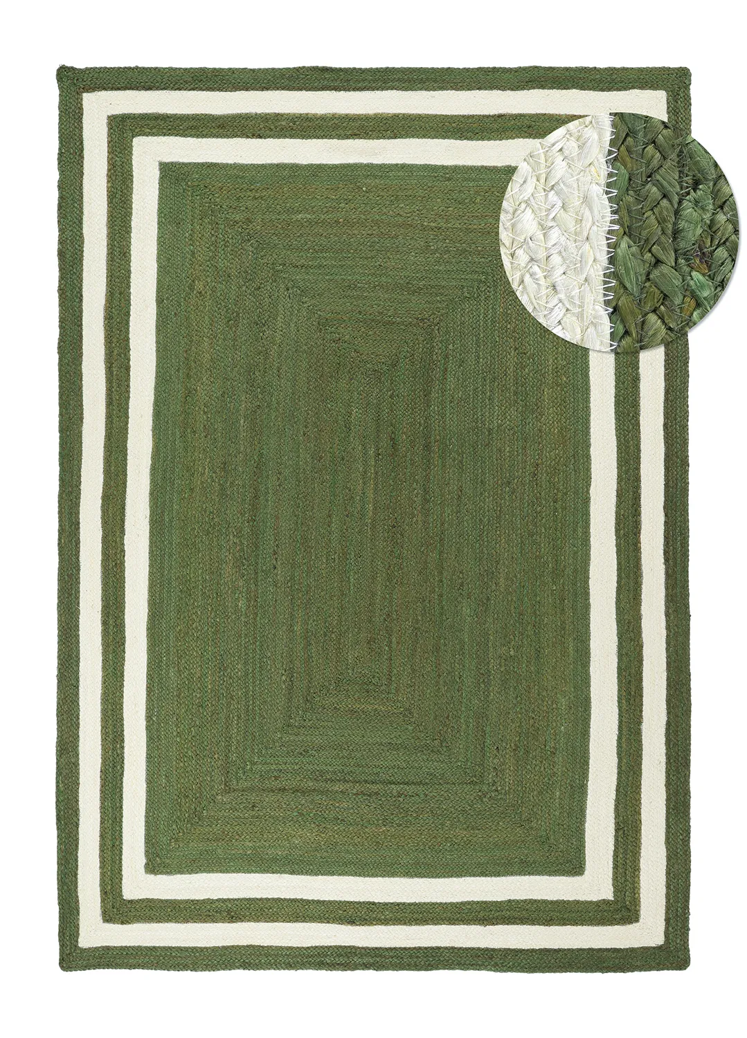 Zsákruha szőnyeg - Jessore (katonai zöld/fehér)