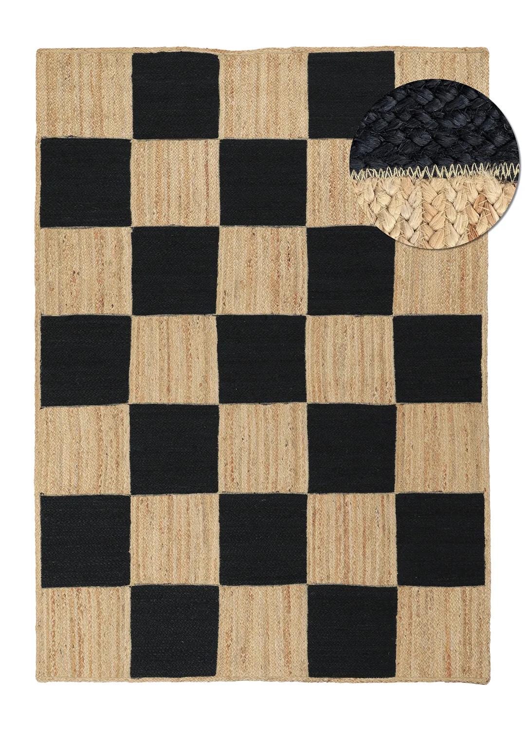 Zsákruha szőnyeg - Khulna (natúr/fekete)