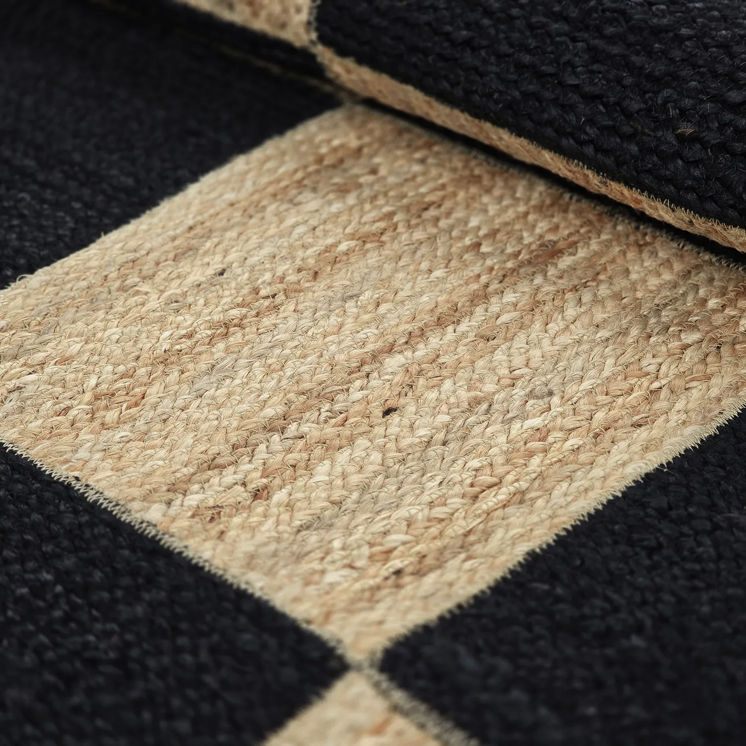 Zsákruha szőnyeg - Khulna (natúr/fekete)