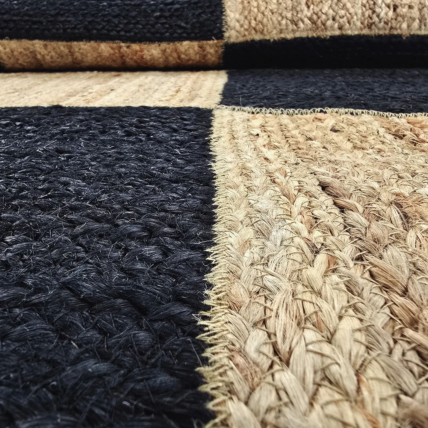 Zsákruha szőnyeg - Khulna (natúr/fekete)