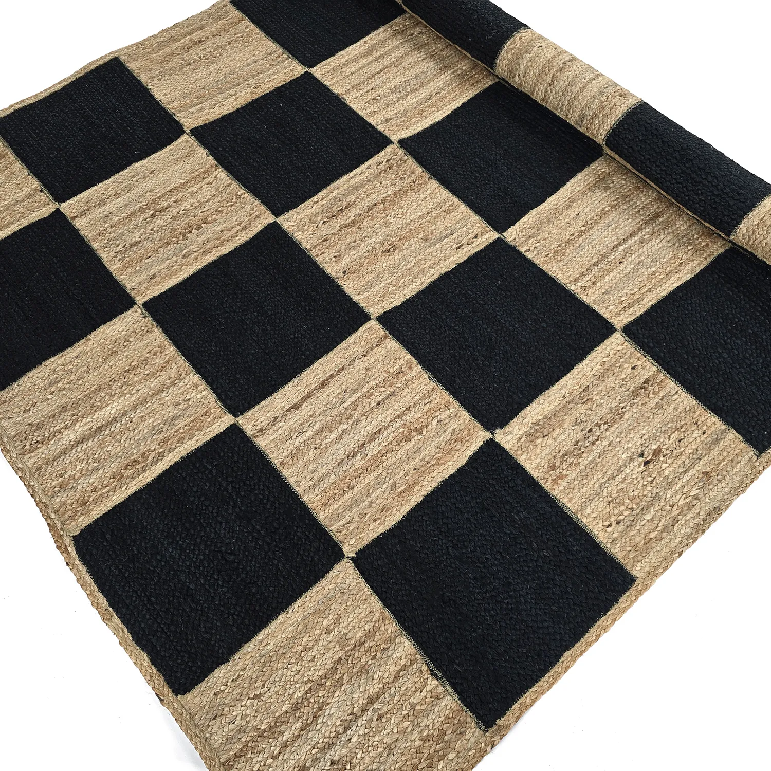 Zsákruha szőnyeg - Khulna (natúr/fekete)