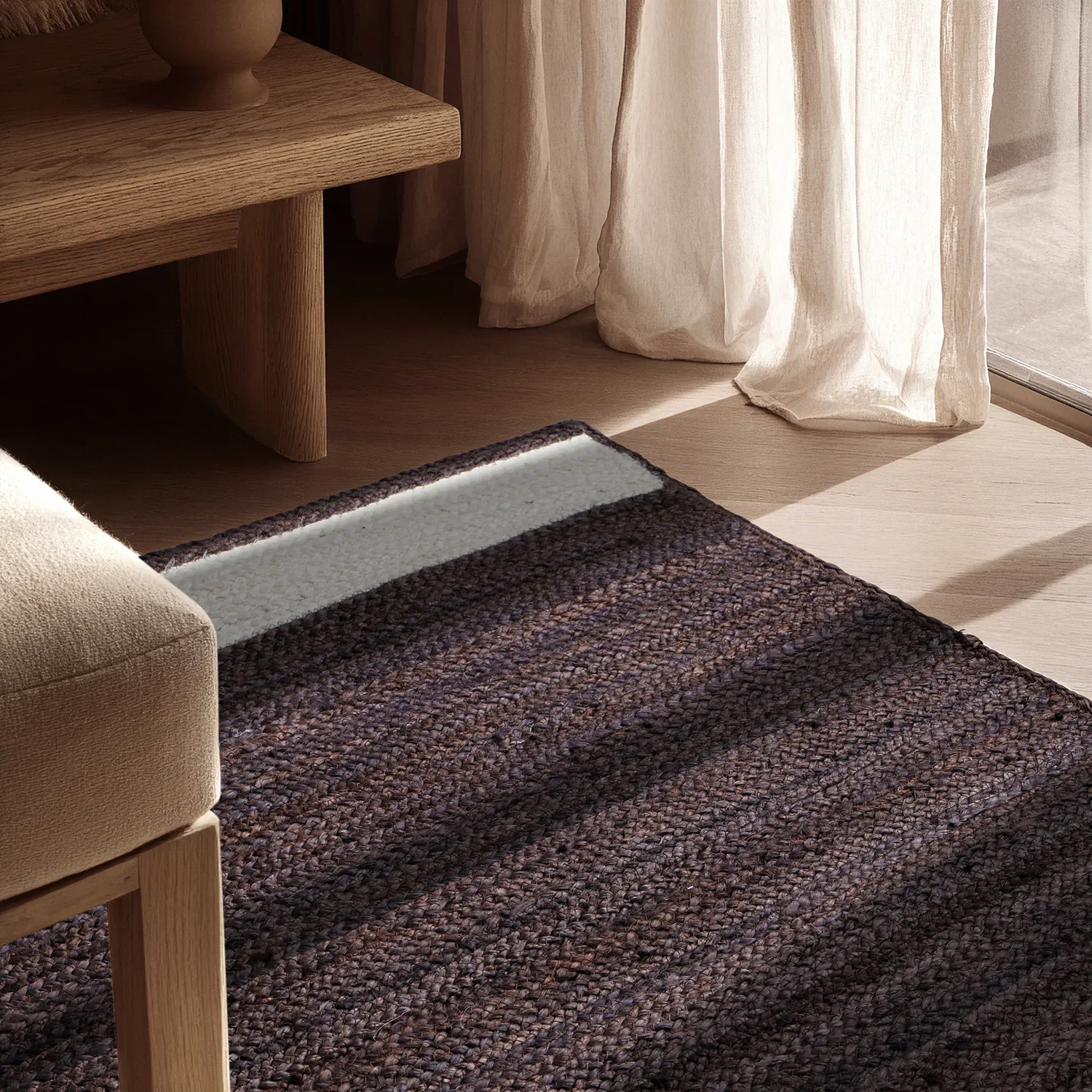 Zsákruha szőnyeg - Senaki (sötét szürkés/fehér)