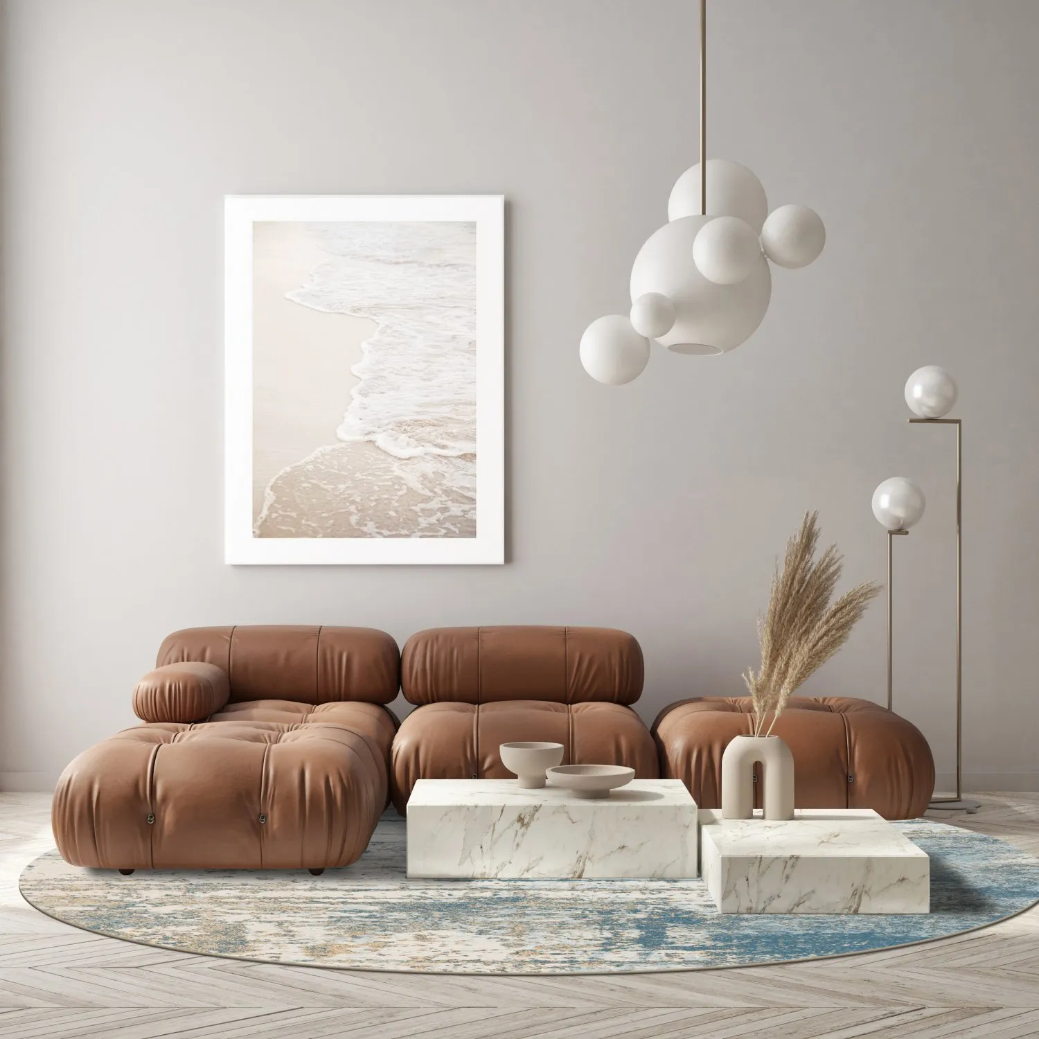 Kerek szőnyeg - Kebira (kék)