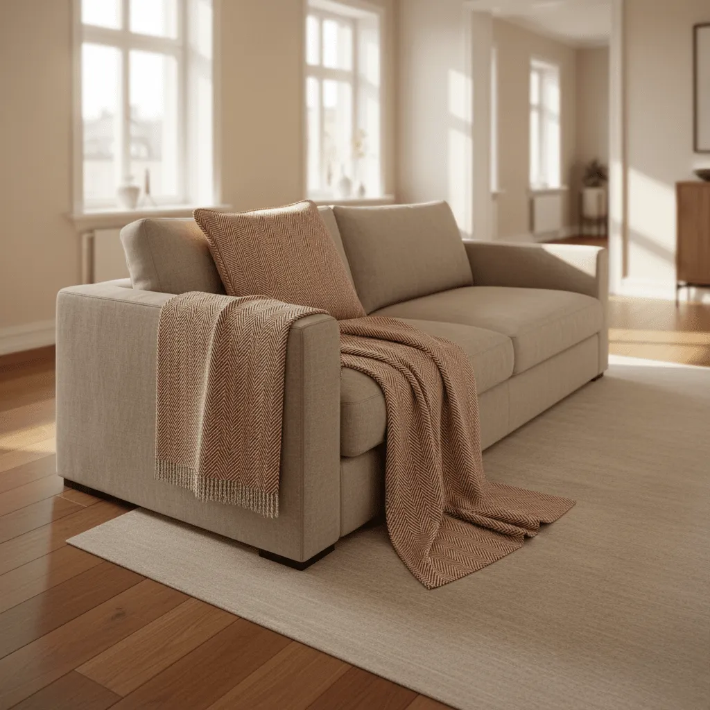 Párnahuzat - Denisa Fishbone (barna/fehér)