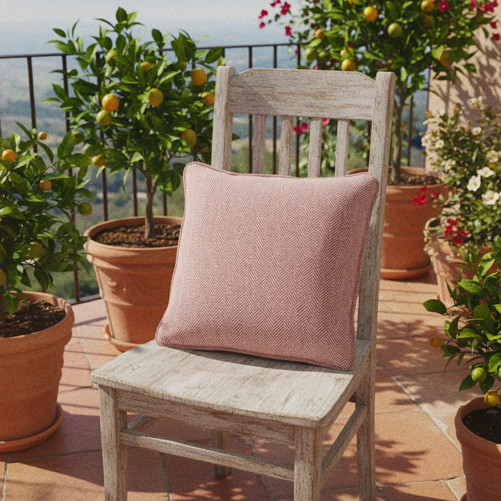 Párnahuzat - Denisa Fishbone (piros/fehér)