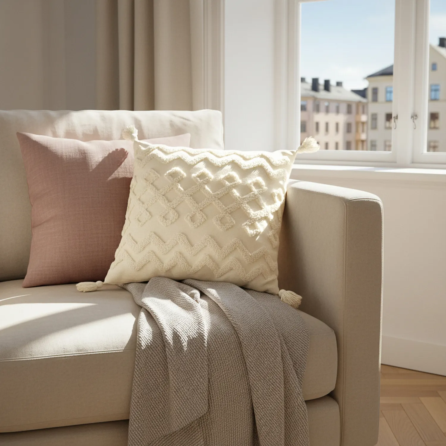 Párnahuzat - Doria (piszkosfehér)