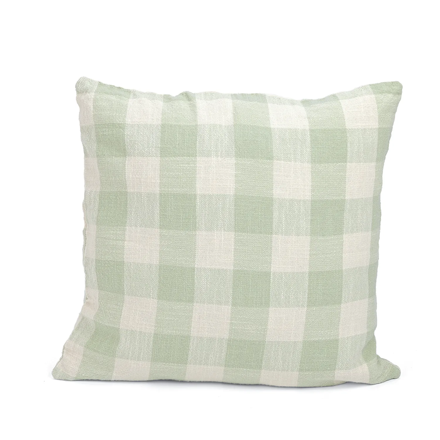 Párnahuzat - Isela check cotton cushion cover (krém/világoszöld)