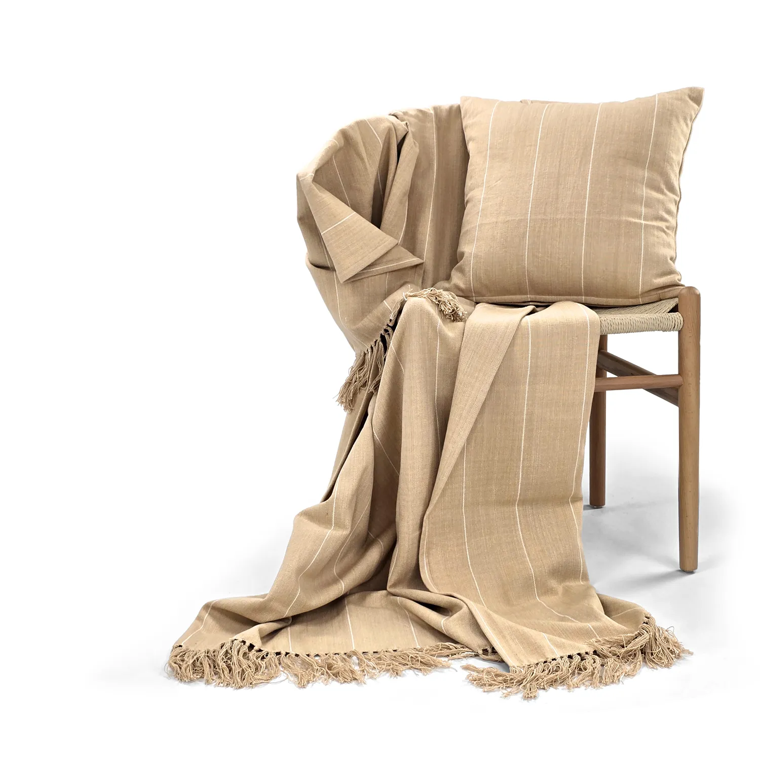 Párnahuzat - Martina Stripe (bézs/fehér)