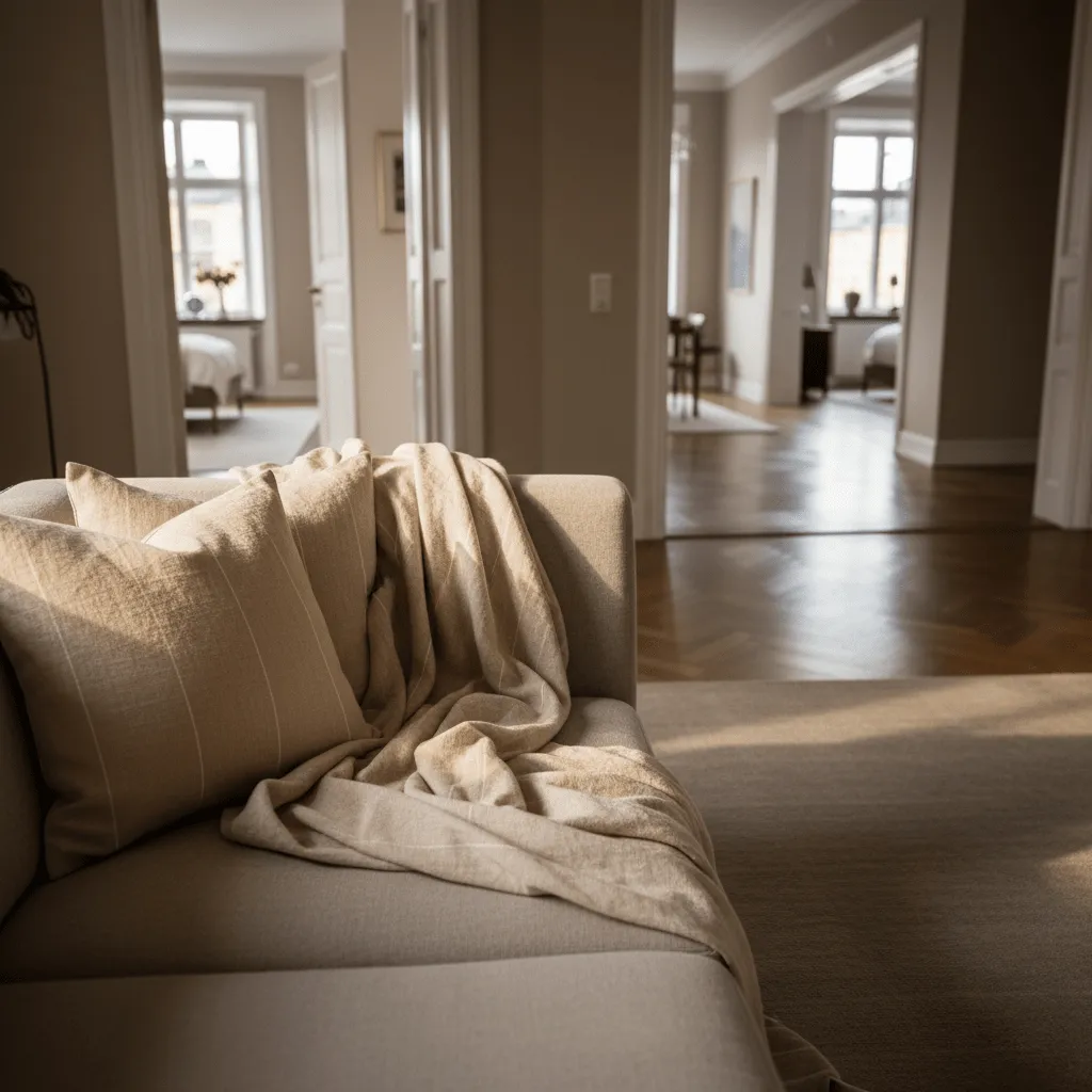 Párnahuzat - Martina Stripe (bézs/fehér)