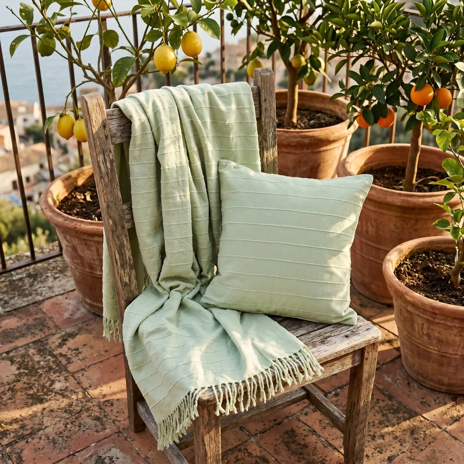 Takarók - Nalani cotton throw (világoszöld)