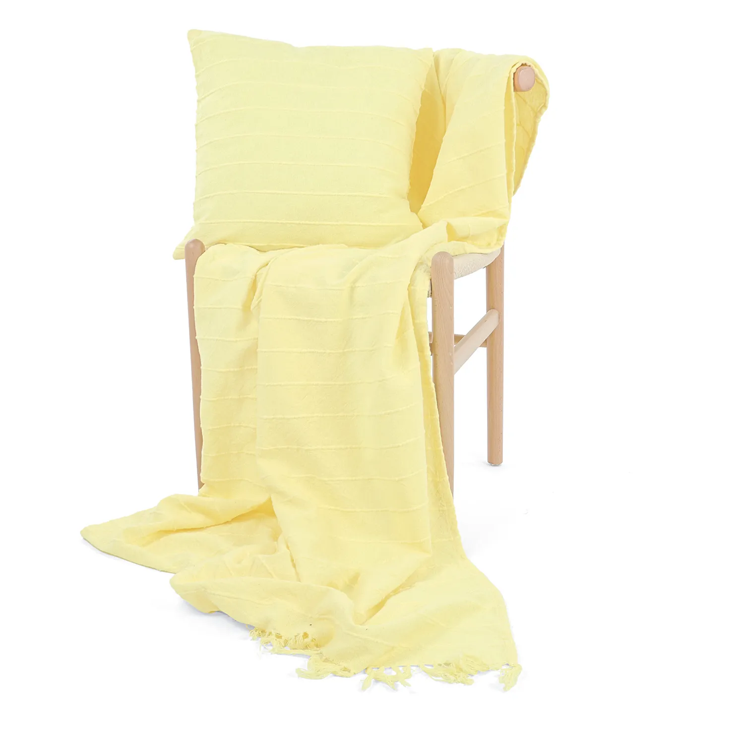 Takarók - Nalani cotton throw (világossárga)