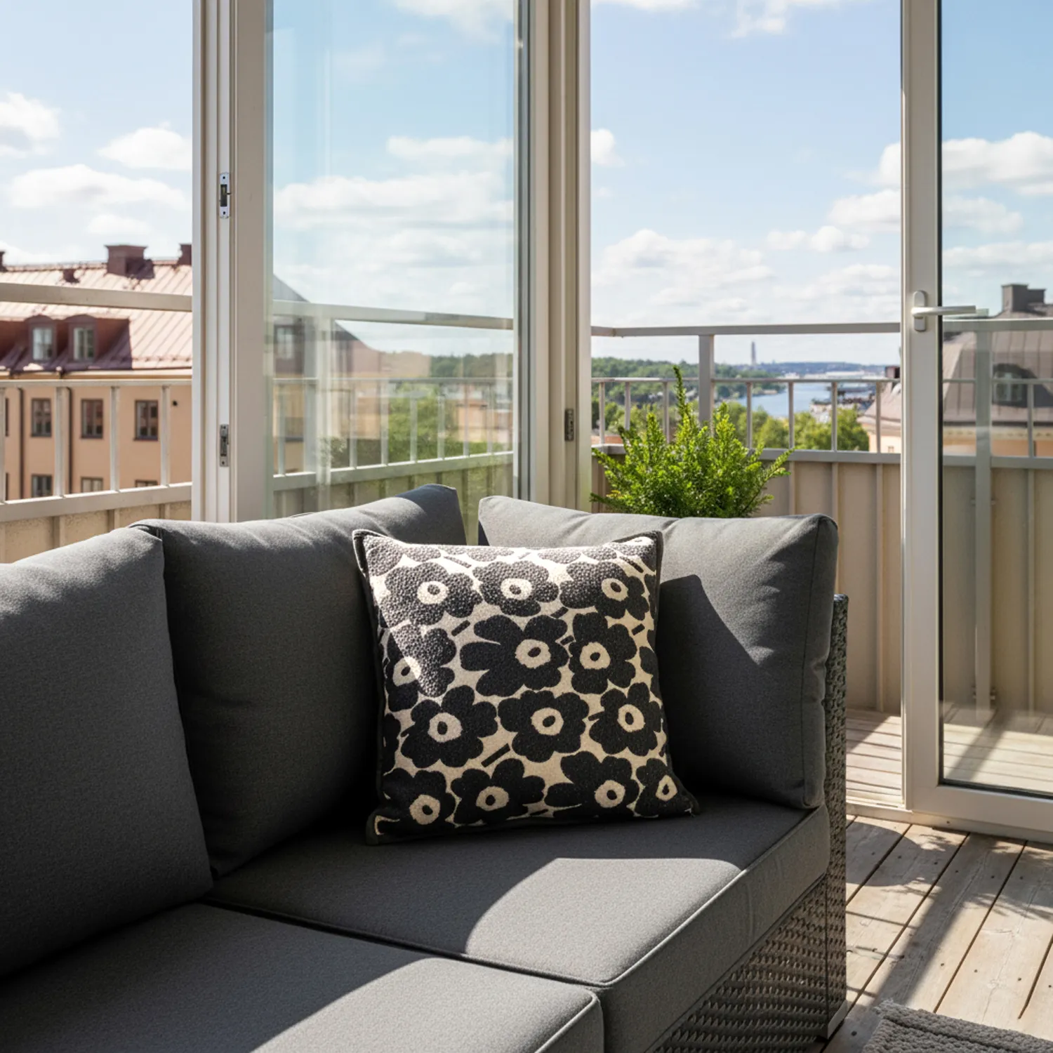 Párnahuzat - Onsala (fekete/fehér)