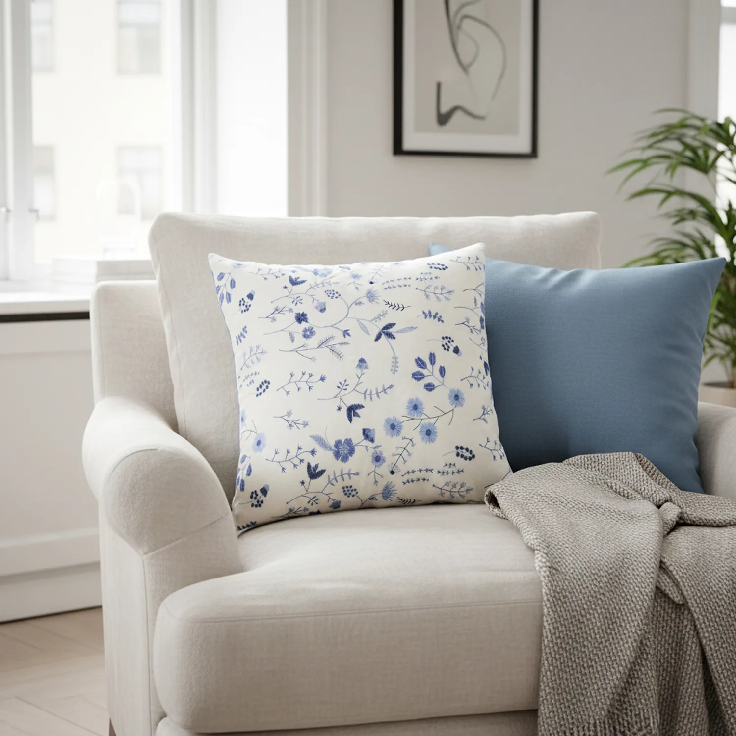 Párnahuzat - Stavanger Embroidered Cushion Cover (multi)