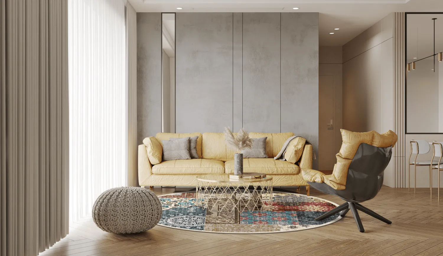 Kerek szőnyeg - Linosa (többszínű)