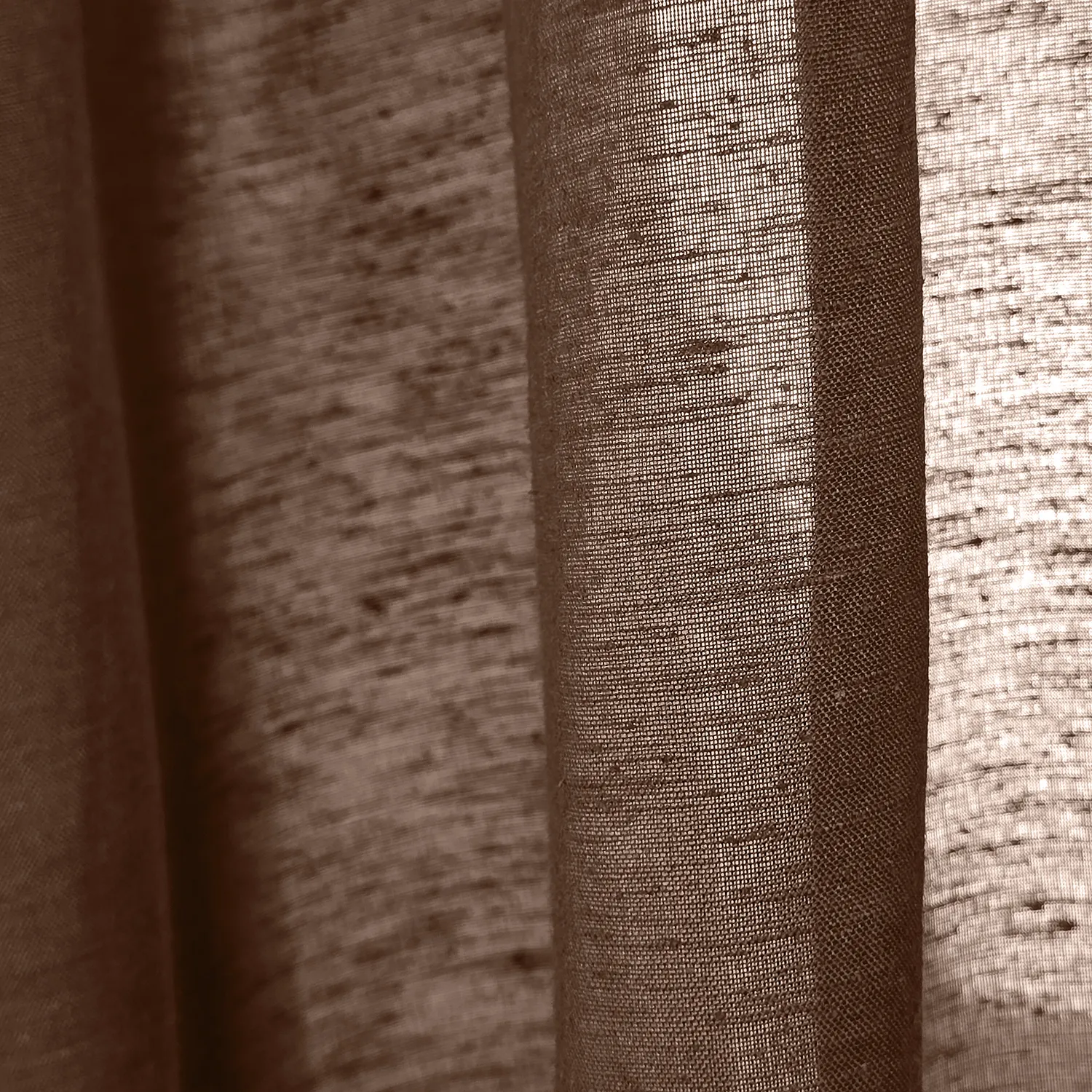 Függöny 2 db-os csomag - Len keverék függöny Lumira (sötétbarna)