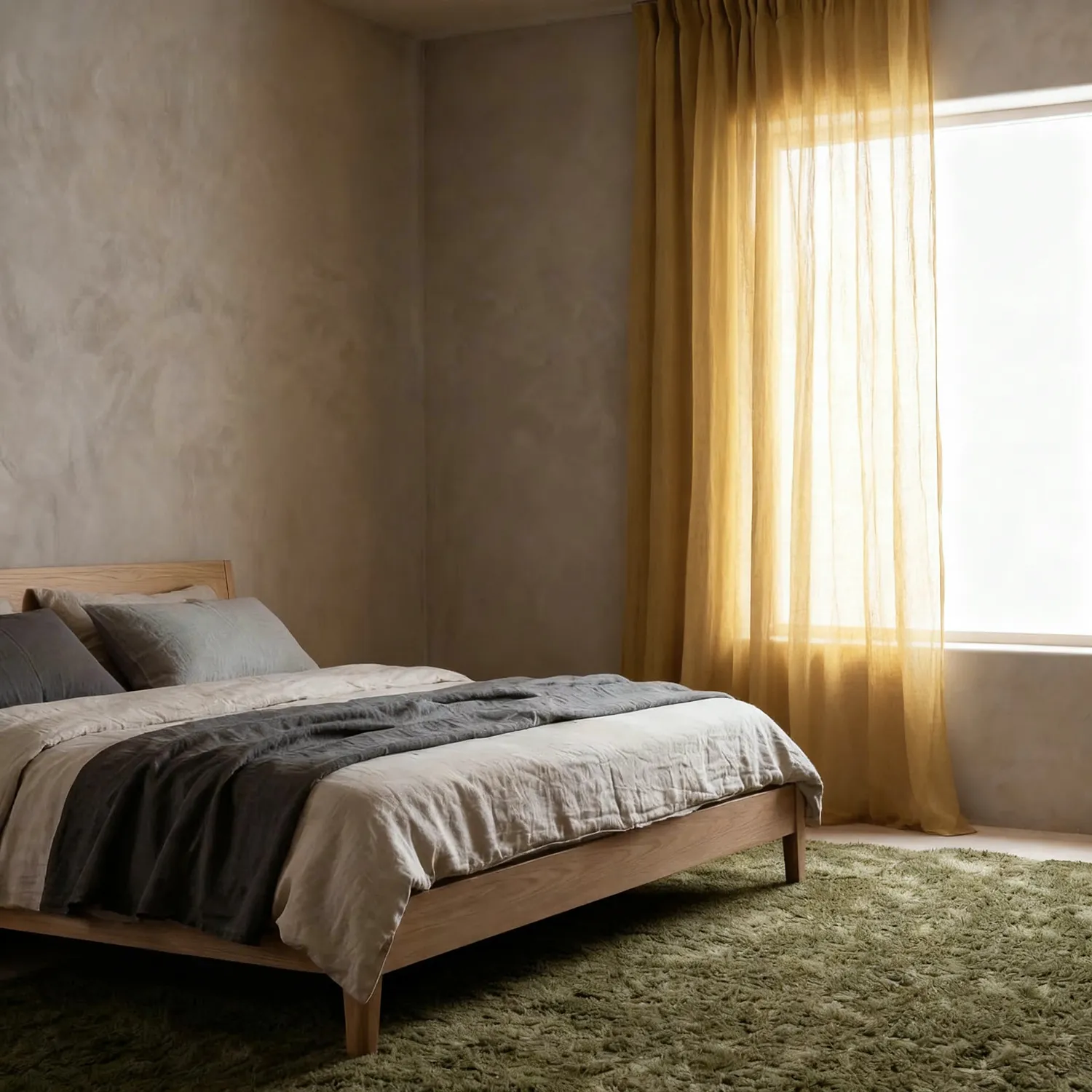 Függöny 2 db-os csomag - Len keverék függöny Lumira (okker)