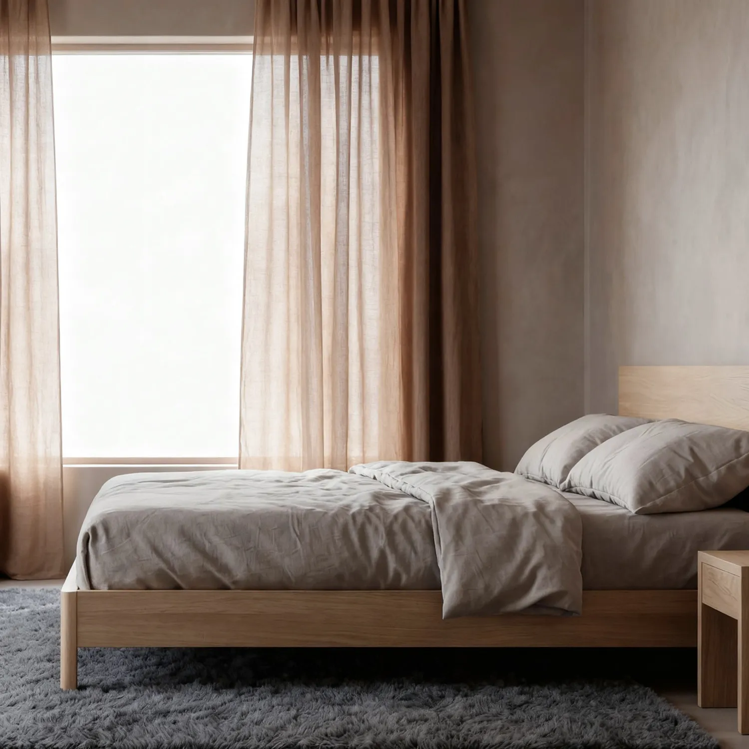 Függöny 2 db-os csomag - Len keverék függöny Lumira (sötétbarna)