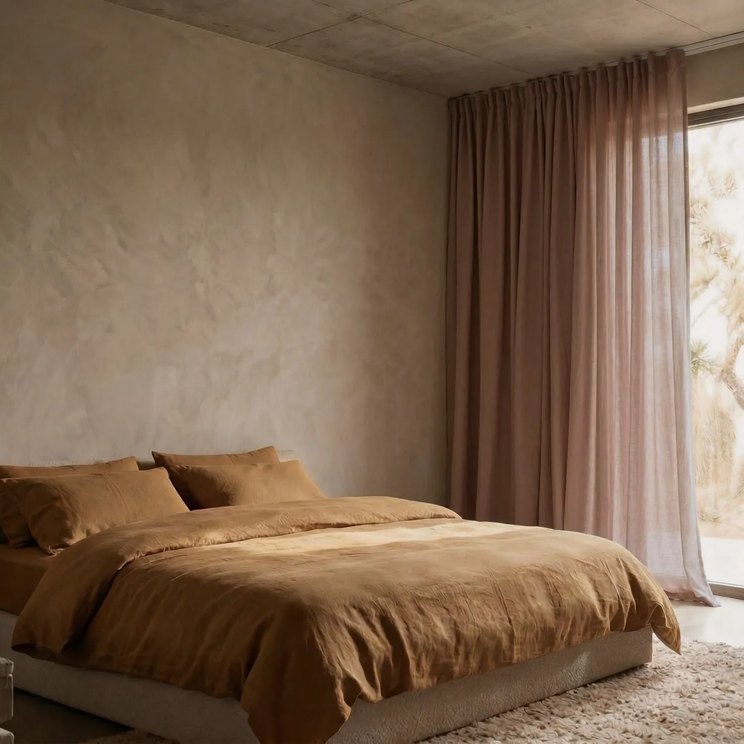 Függöny 2 db-os csomag - Len keverék függöny Lumira (sötétbarna)