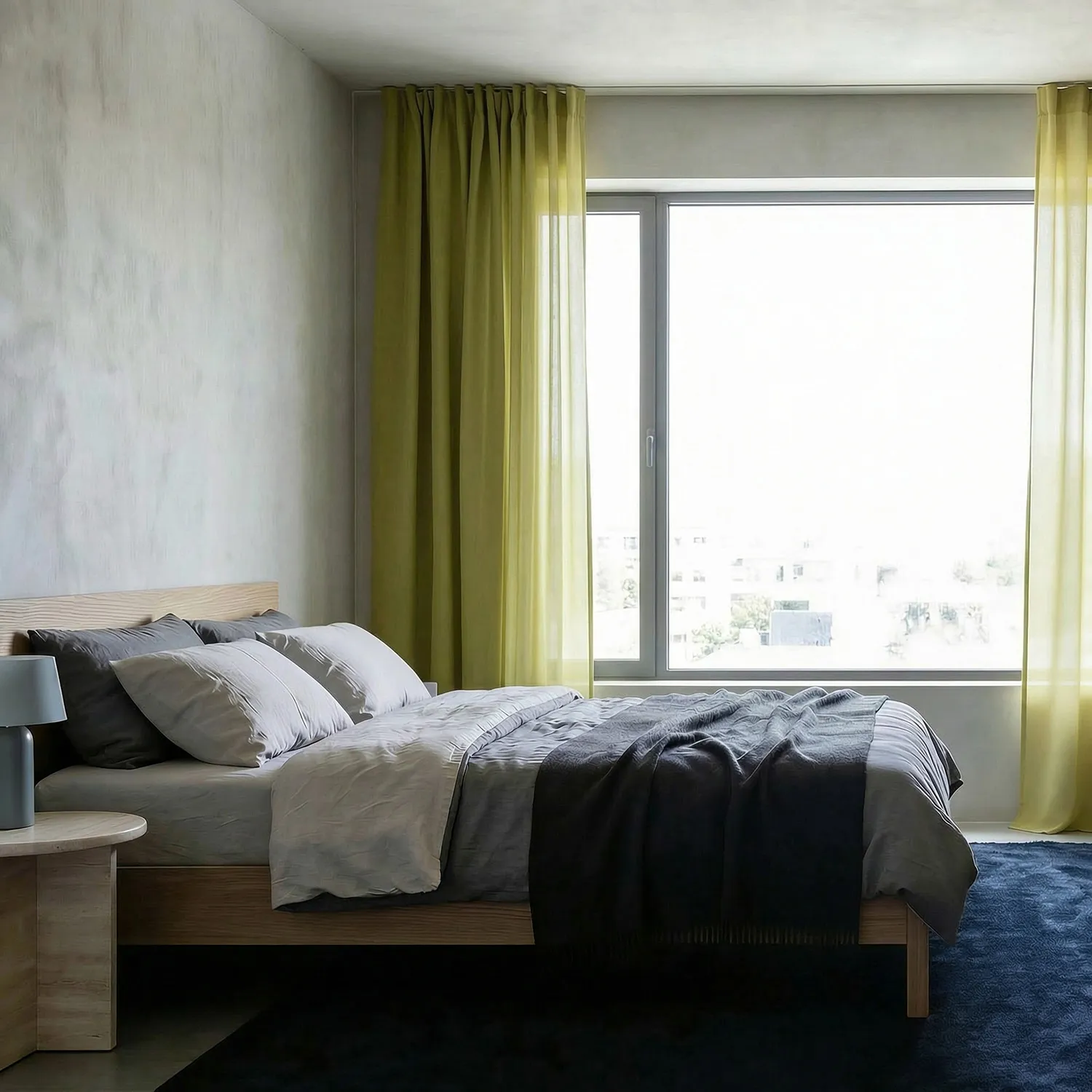 Függöny 2 db-os csomag - Len keverék függöny Lumira (zöld)