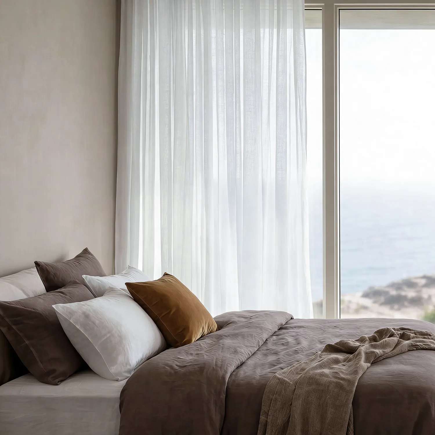 Függöny 2 db-os csomag - Len keverék függöny Lumira (fehér)