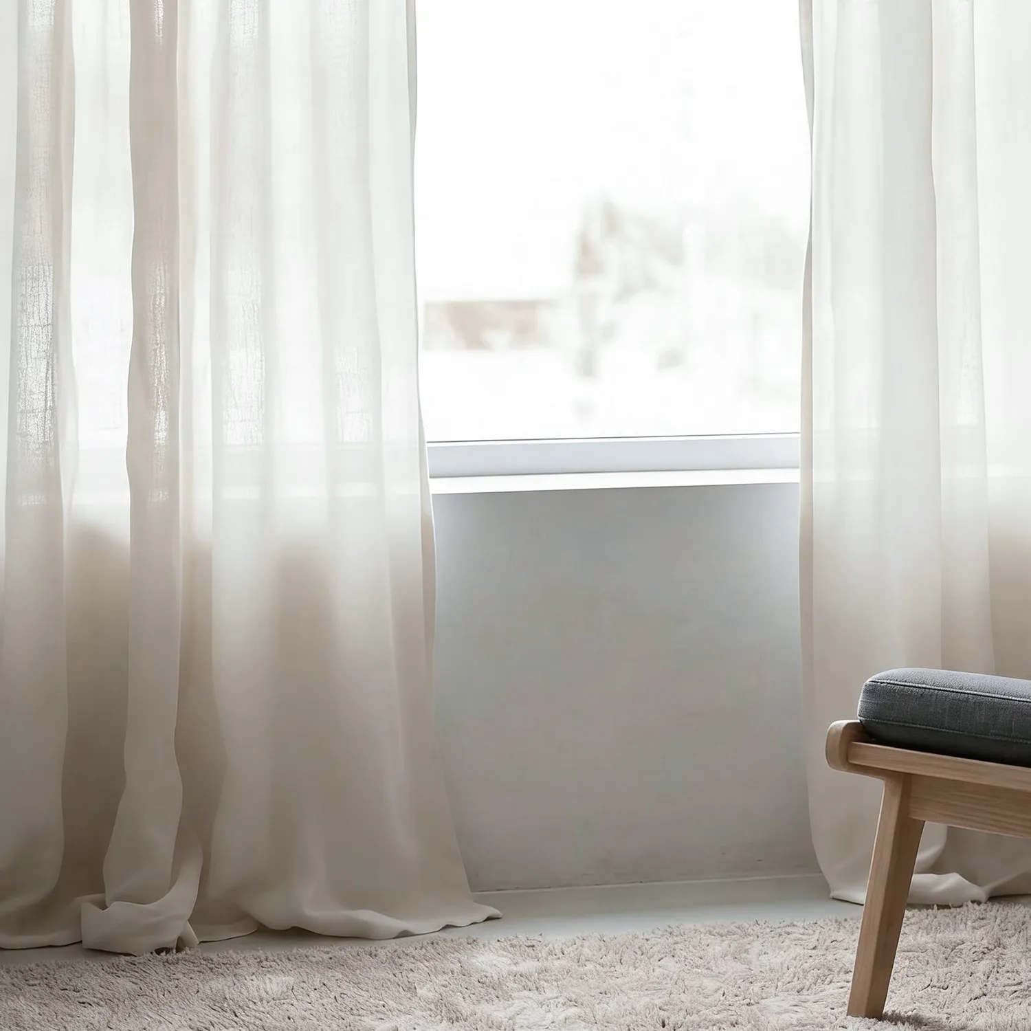 Függöny 2 db-os csomag - Len keverék függöny Lumira (fehér)