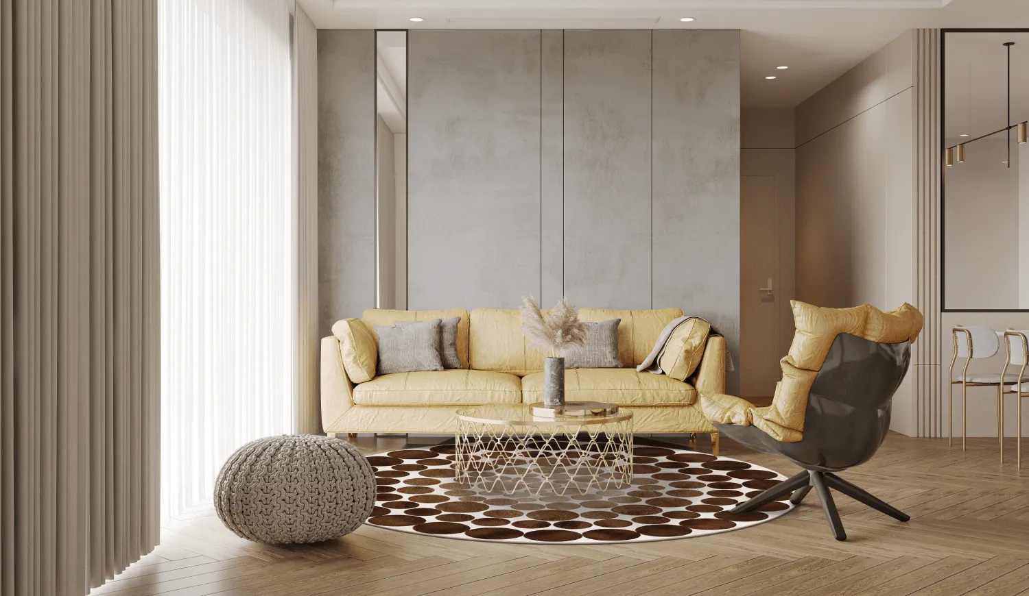 Kerek szőnyeg - Marineo (barna)