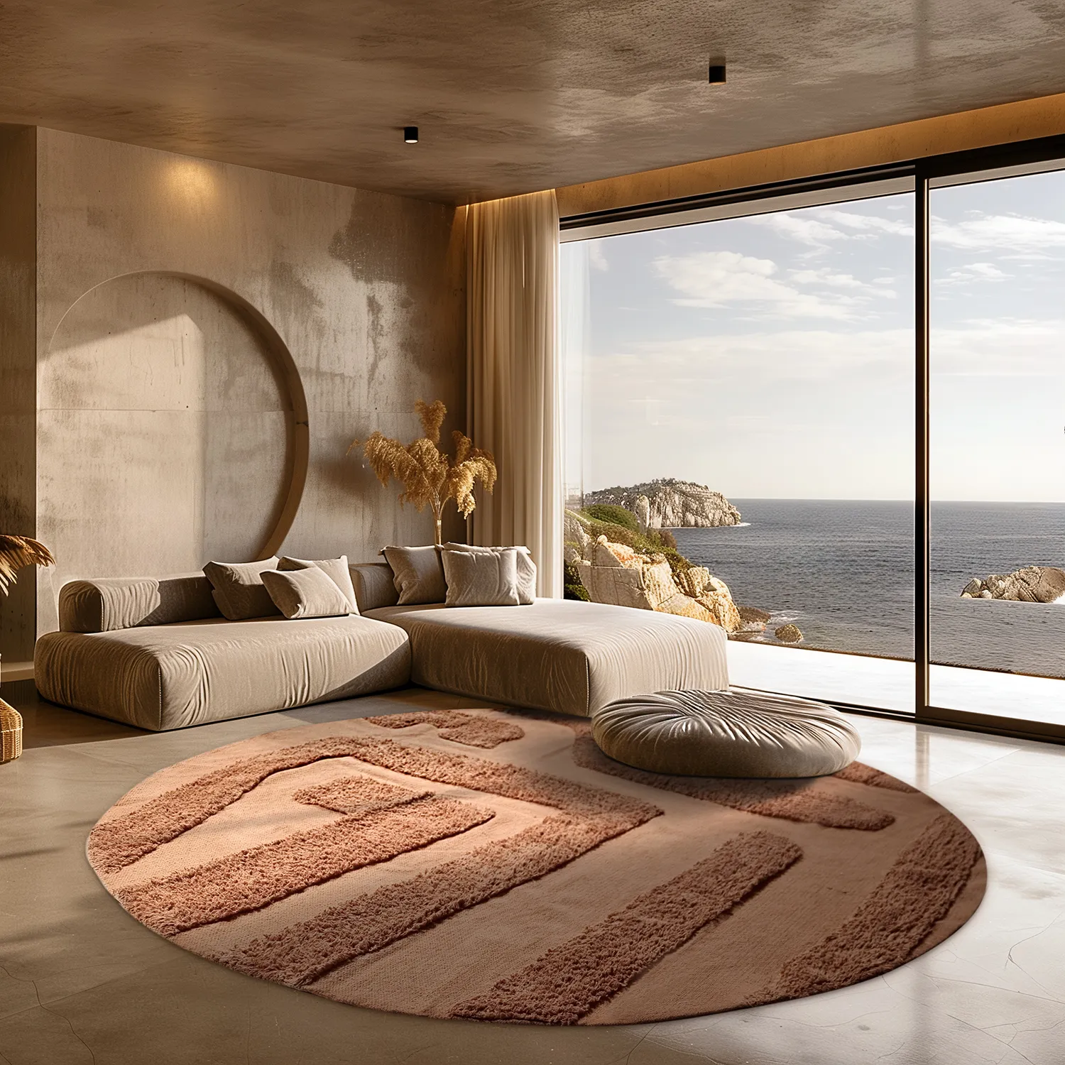 Kerek szőnyeg - Alexa Natural Cotton Shaggy (terrakotta)