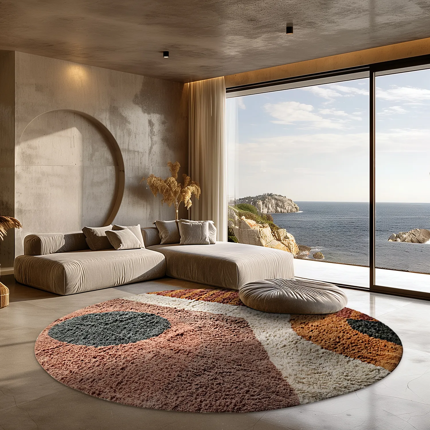 Kerek szőnyeg - Alpe Natural Cotton Shaggy (többszínű)