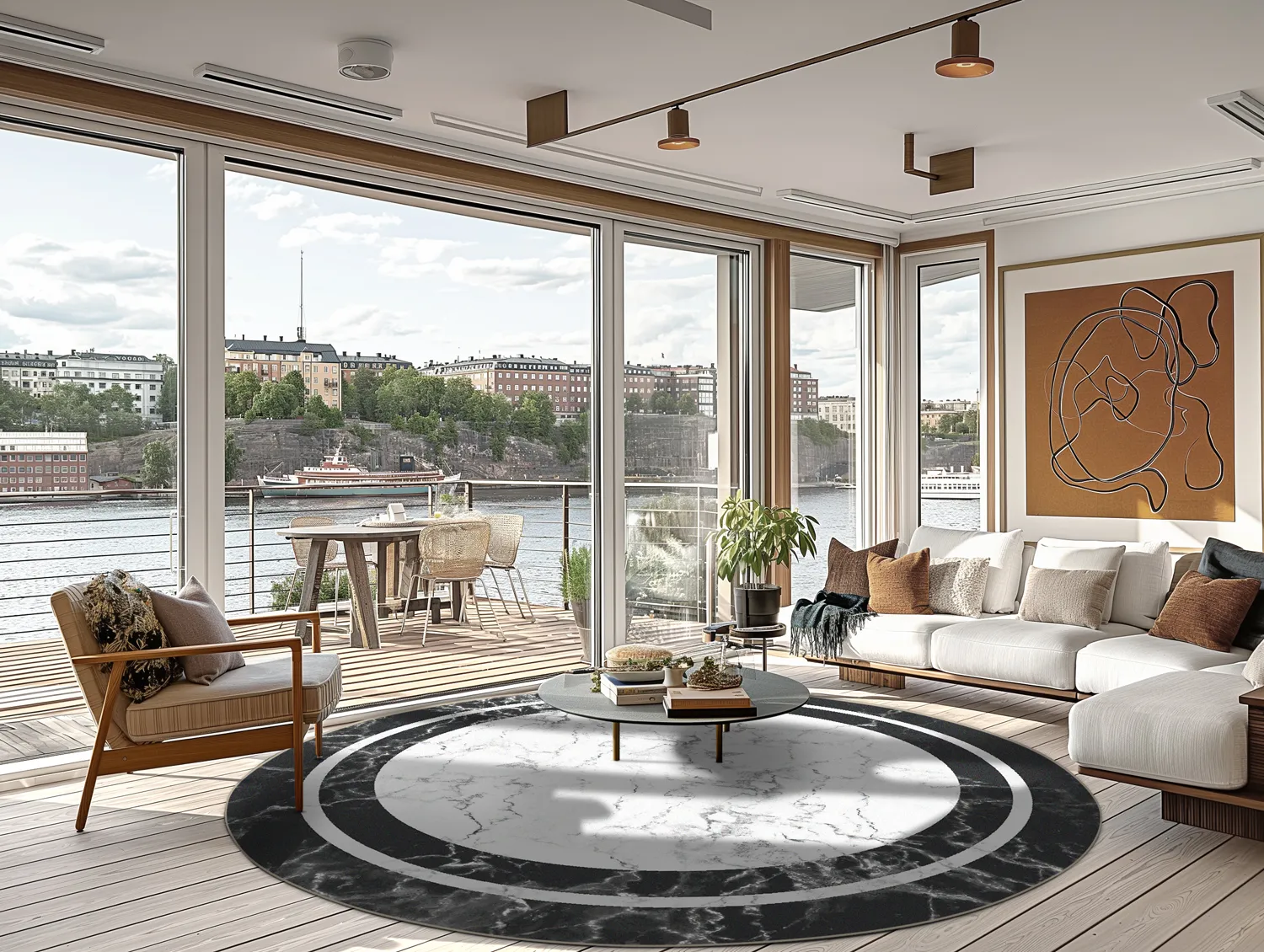 Kerek szőnyeg - Amaliada (fekete/fehér)