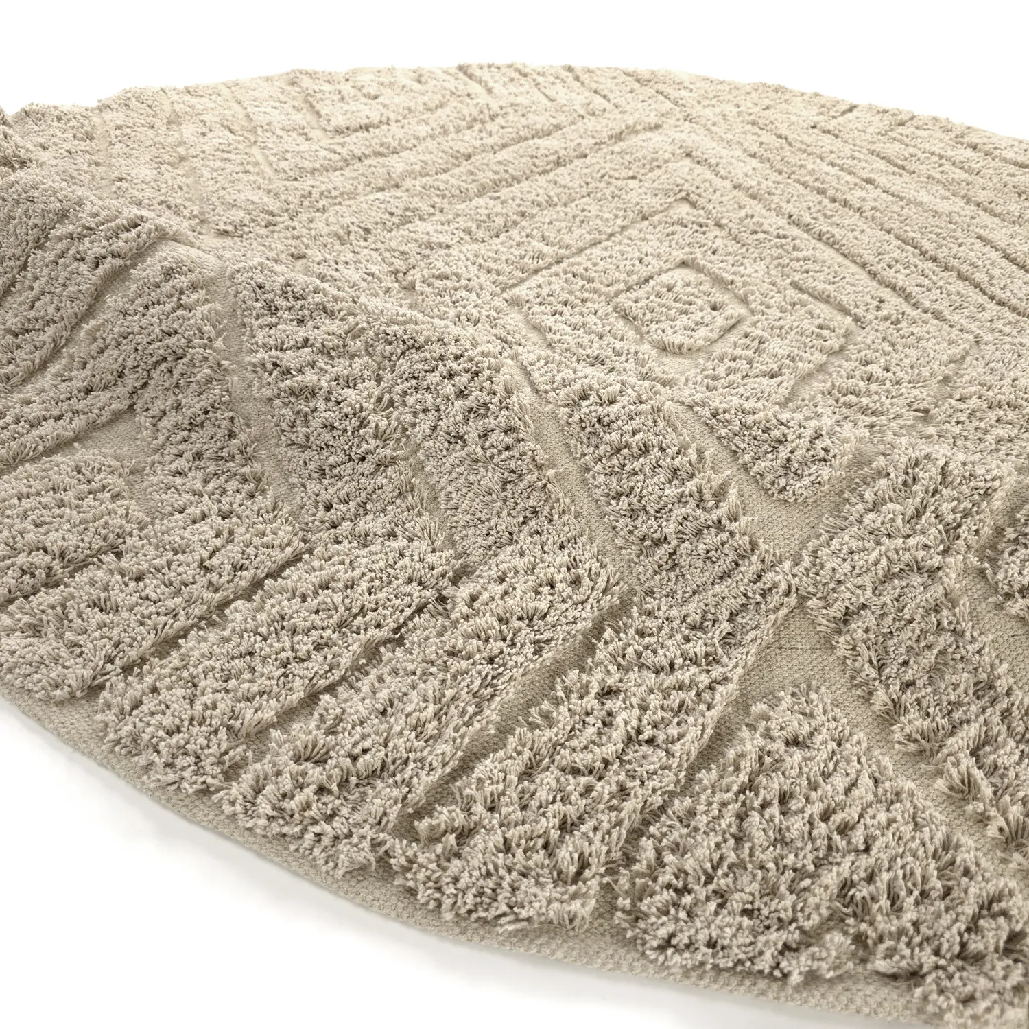 Kerek szőnyeg - Amberley Natural Cotton Shaggy (bézs)