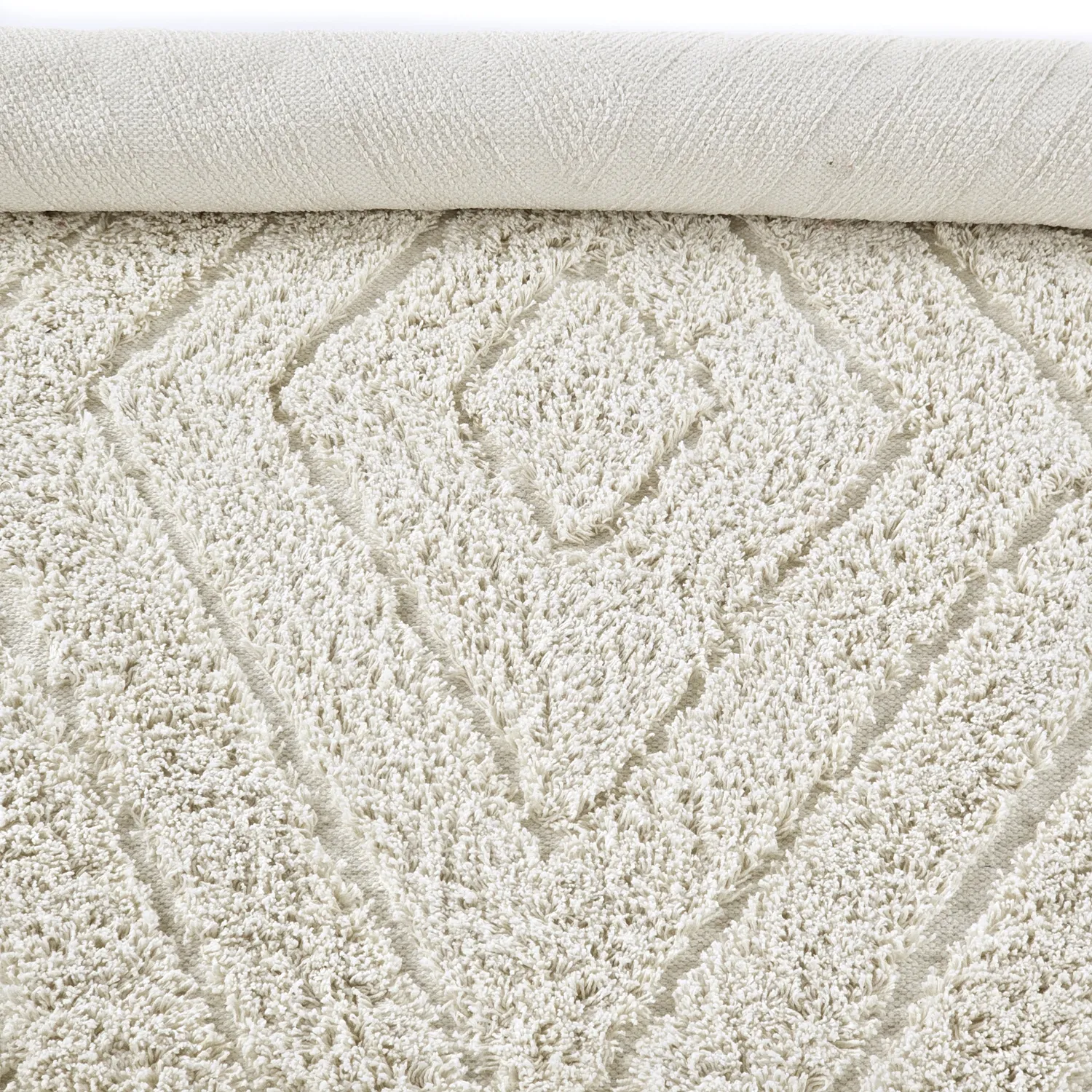 Shaggy szőnyeg - Amberley Natural Cotton Shaggy (piszkosfehér)