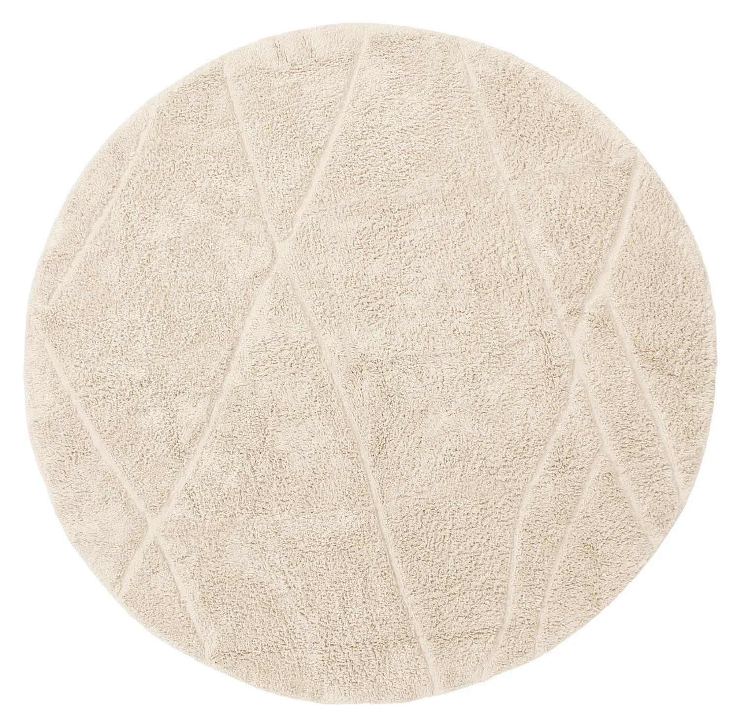 Kerek szőnyeg - Andrea Natural Cotton Shaggy (bézs)