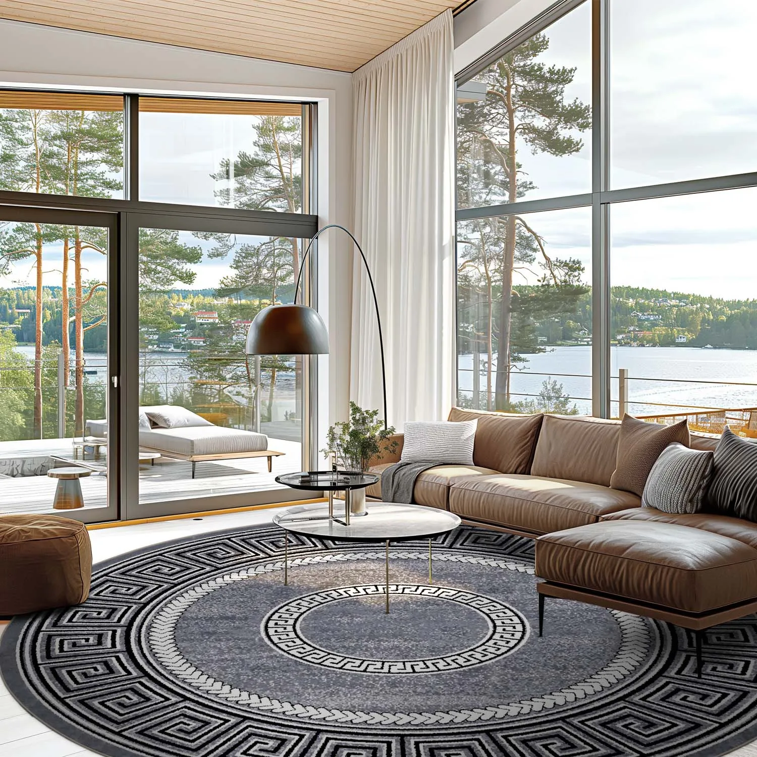 Kerek szőnyeg - Ankara Versace (szürke)