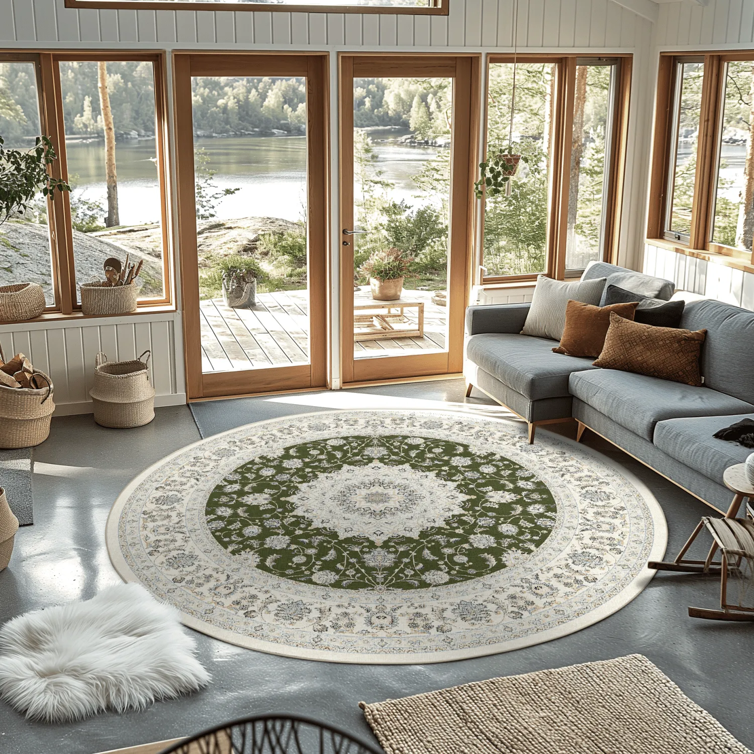 Kerek szőnyeg - Arabella (zöld)