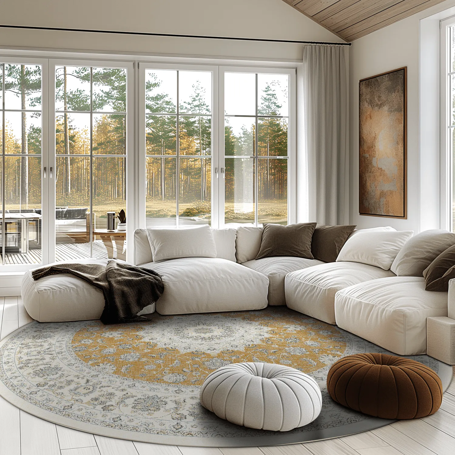 Kerek szőnyeg - Arabella (okker)