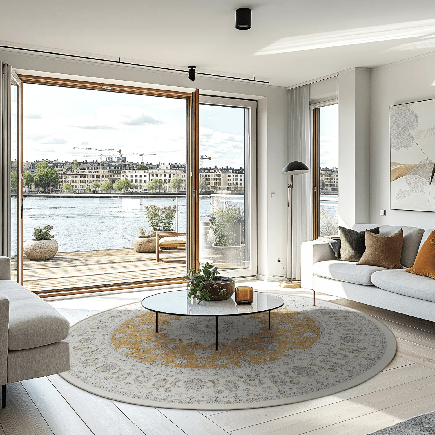 Kerek szőnyeg - Arabella (okker)