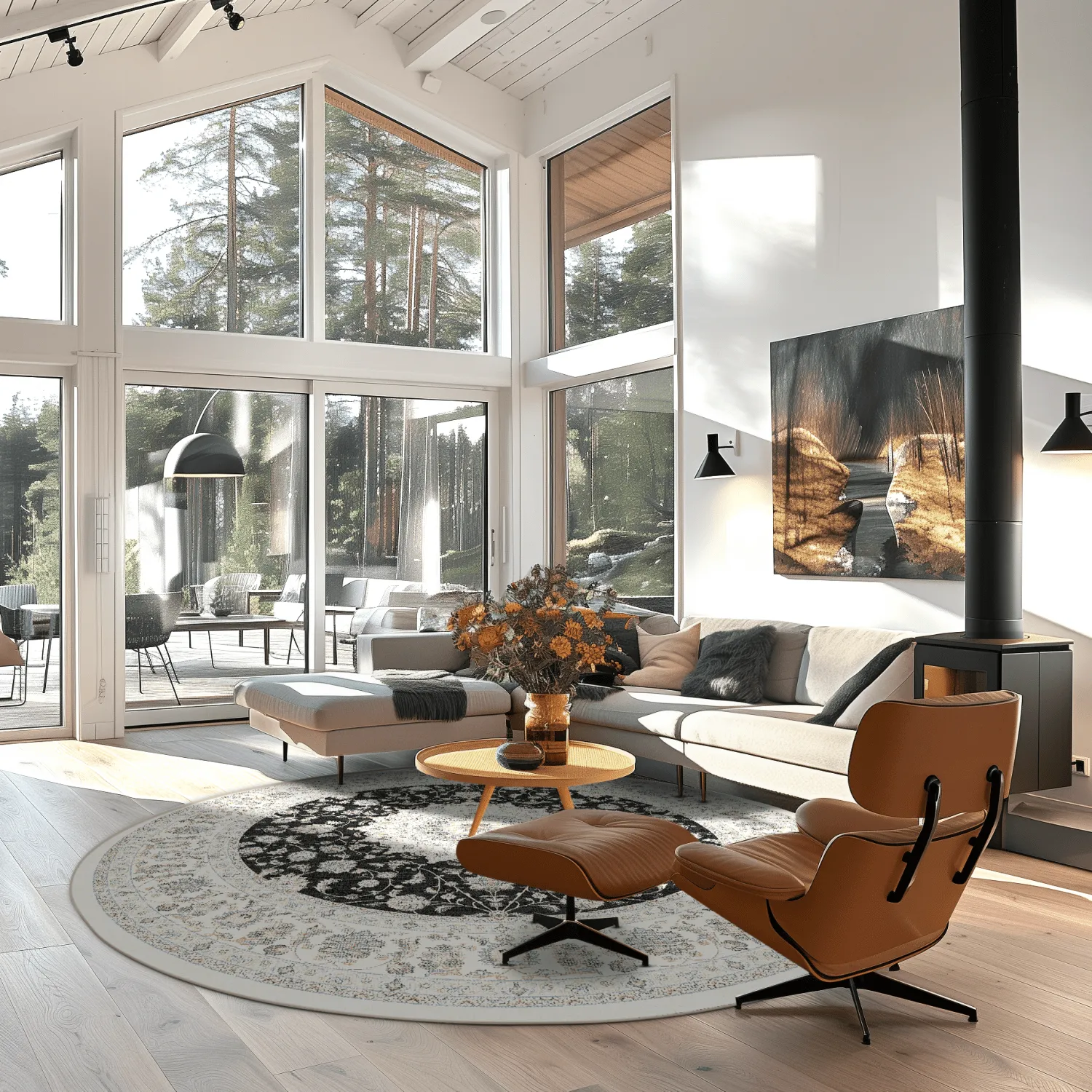 Kerek szőnyeg - Arabella (fekete)