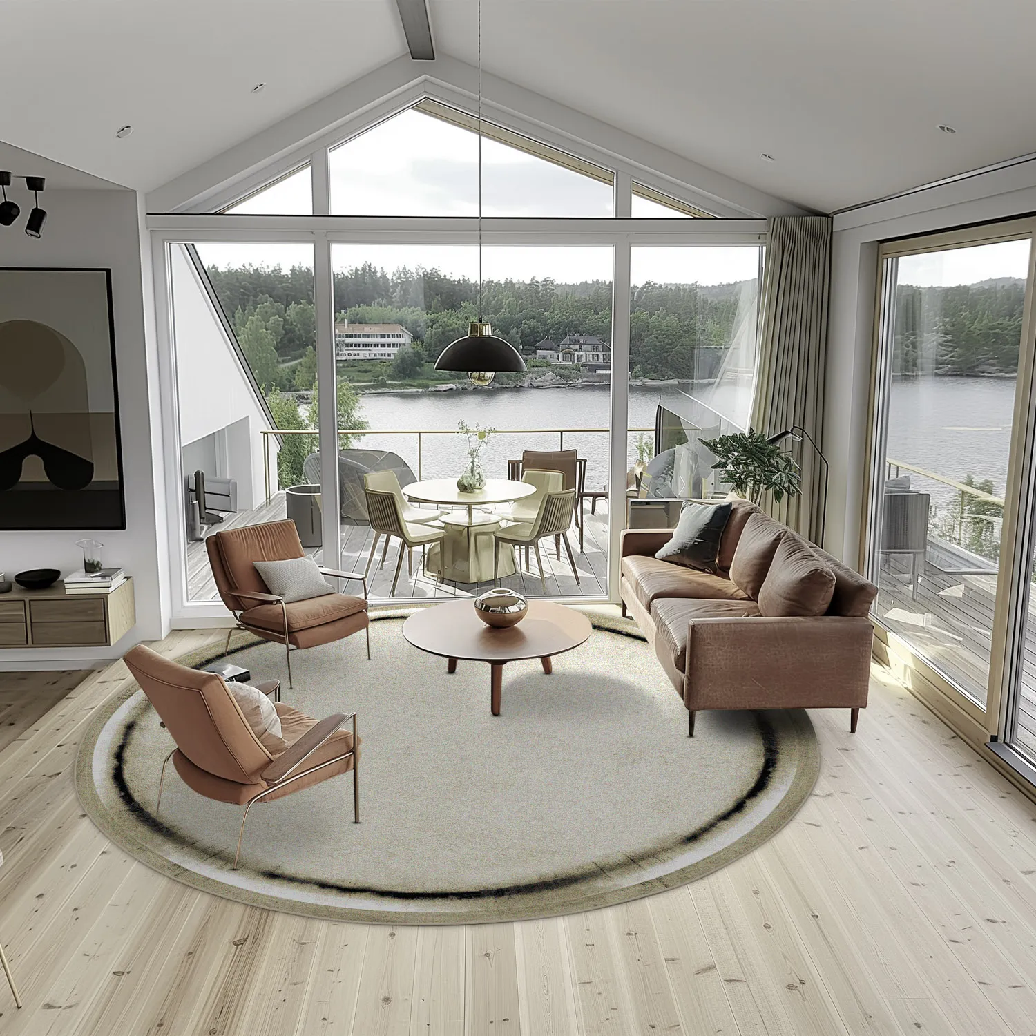 Kerek szőnyeg - Arriate (bezs/szürke)