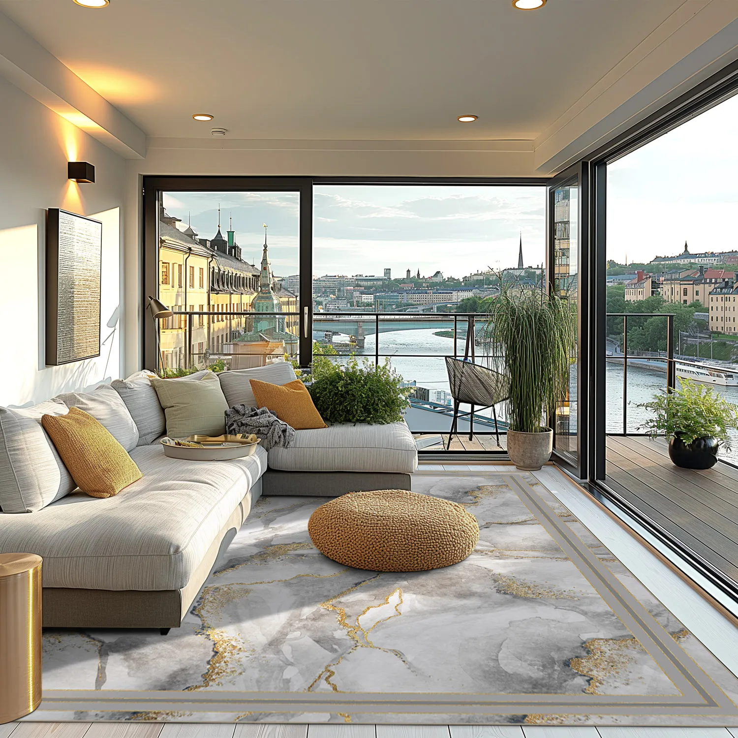 Wilton szőnyeg - Attika (szürke/fehér/arany)