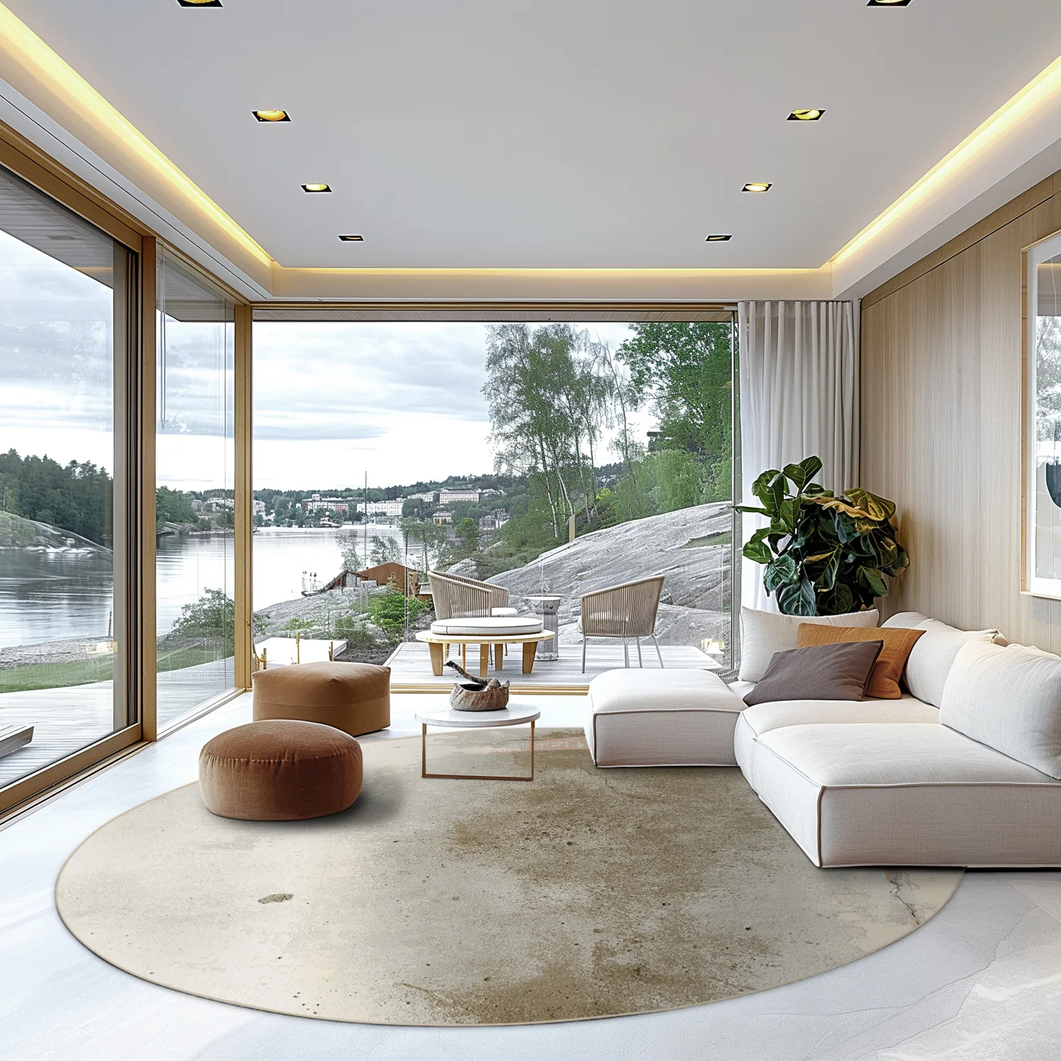 Kerek szőnyeg - Aurelia (bezs)