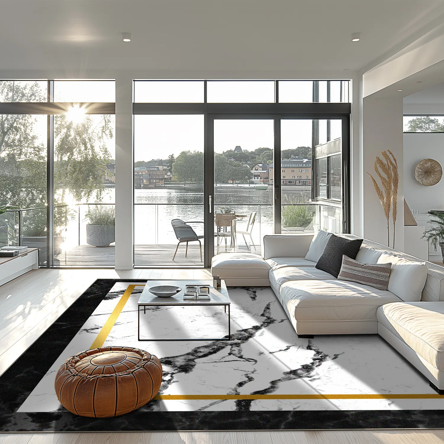 Wilton szőnyeg - Avola (fekete/fehér/arany)