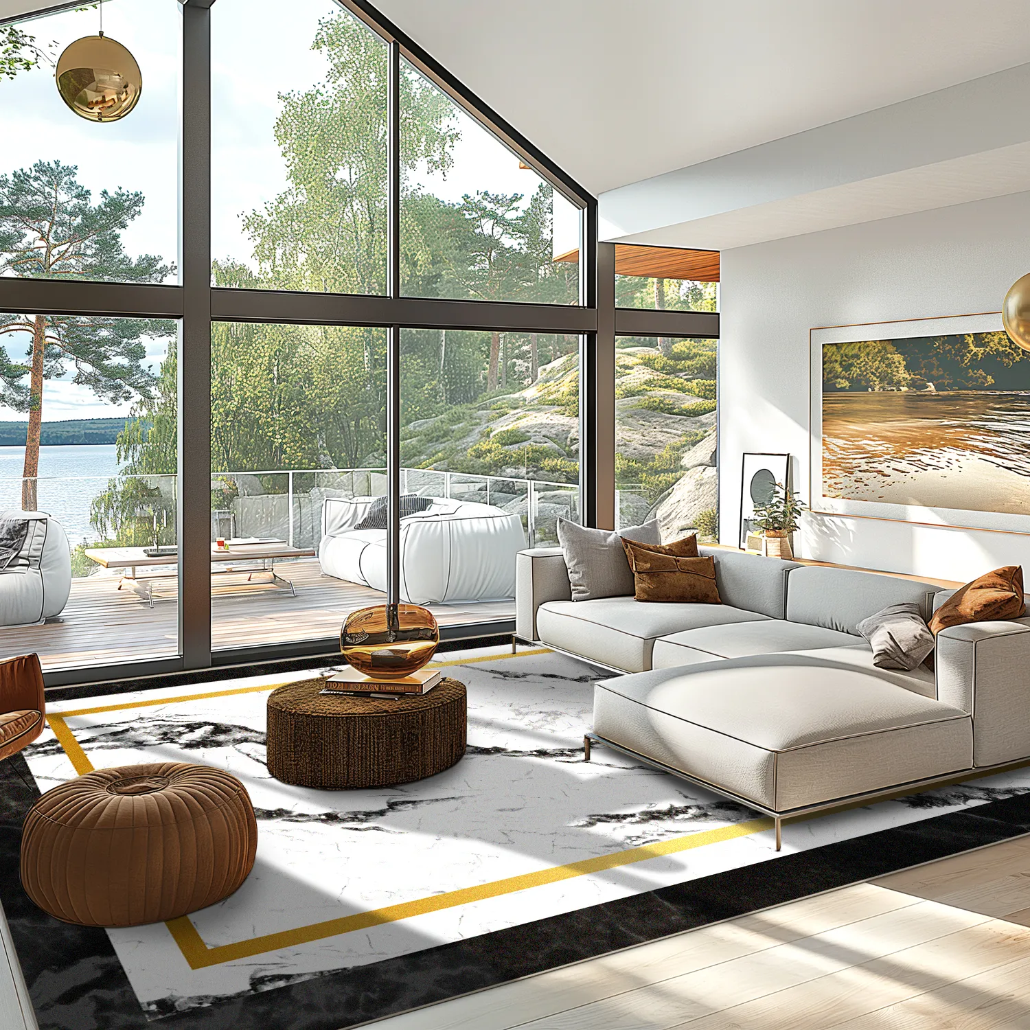 Wilton szőnyeg - Avola (fekete/fehér/arany)