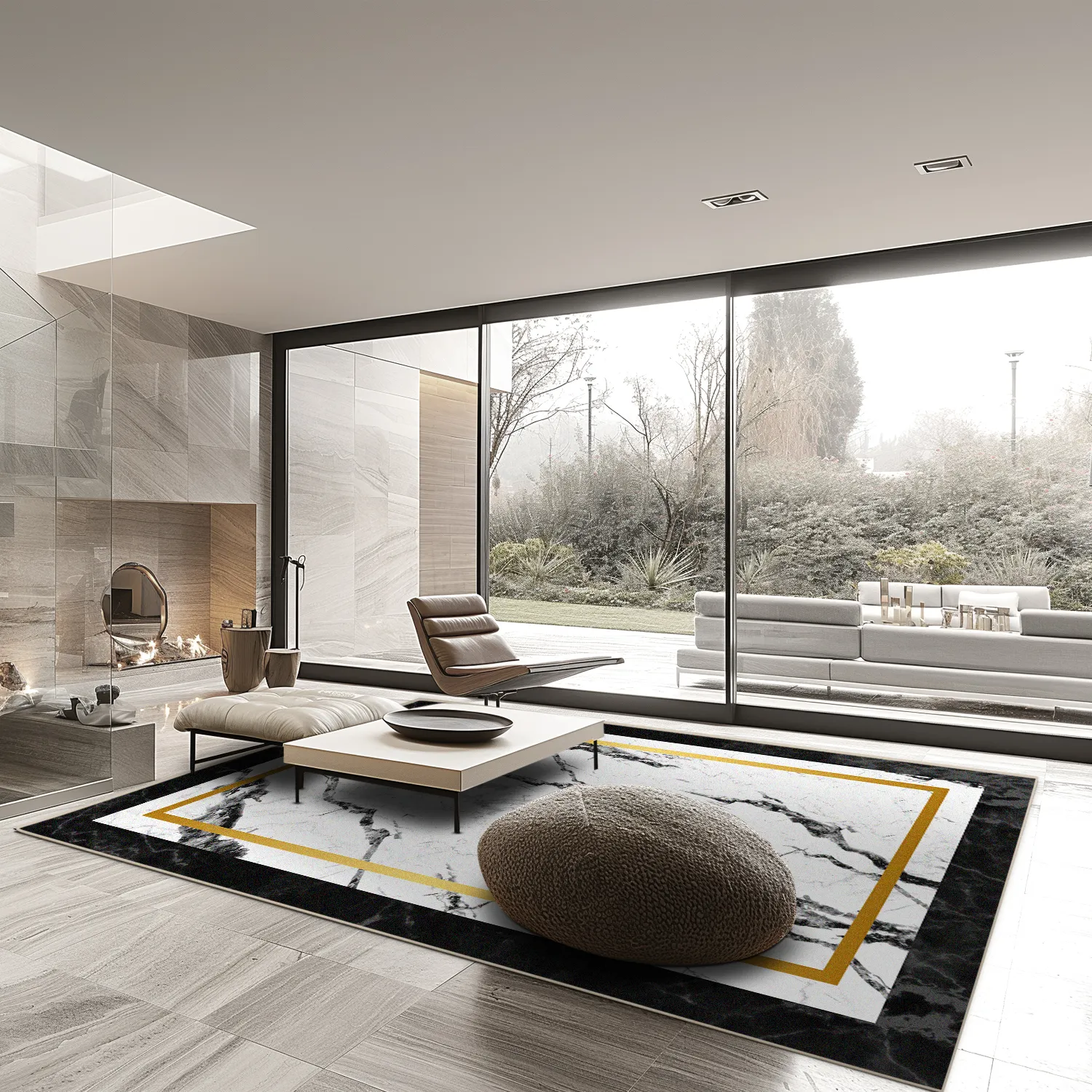 Wilton szőnyeg - Avola (fekete/fehér/arany)