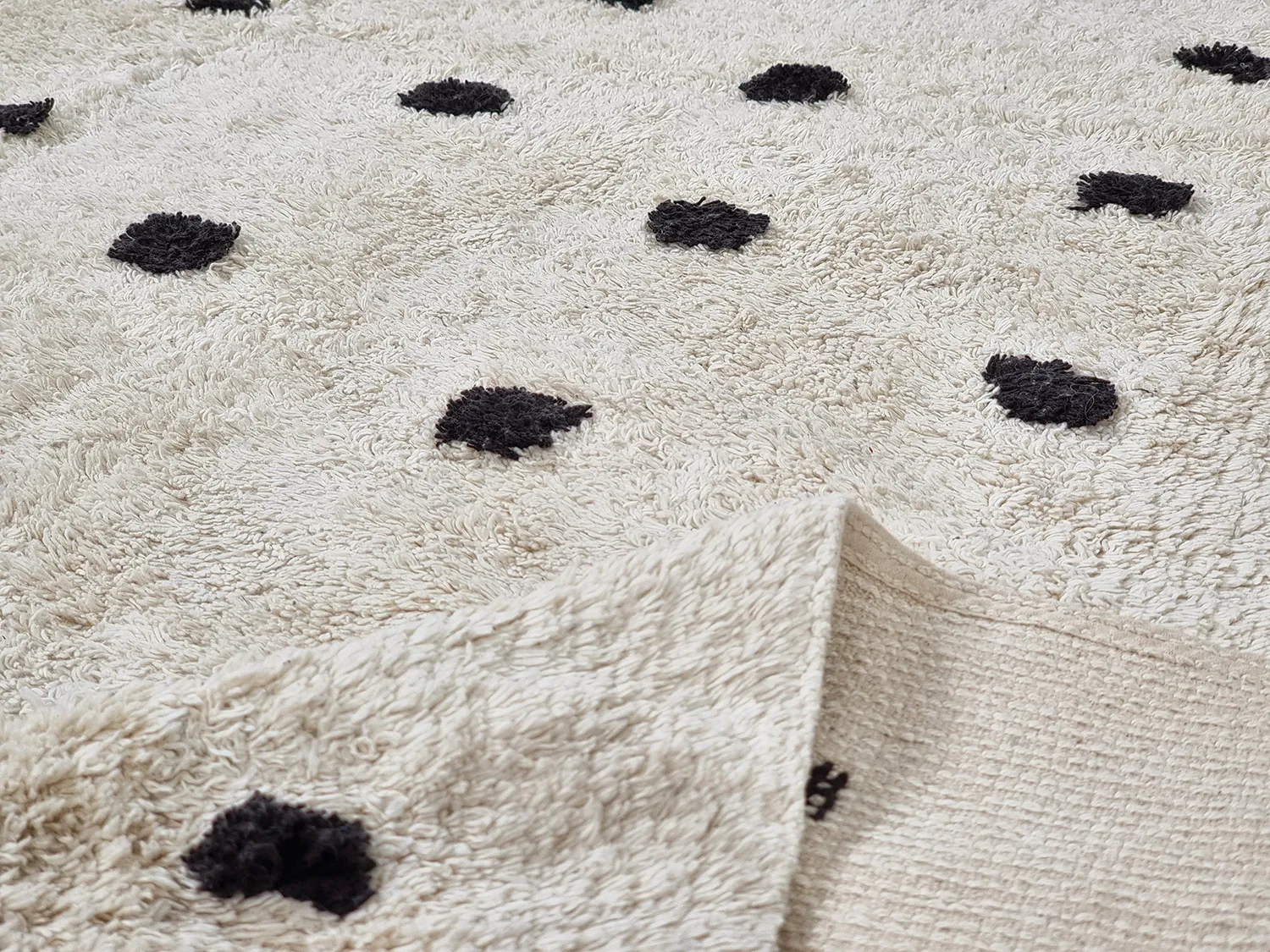 Kerek szőnyeg - Belle Natural Cotton Shaggy (offwhite/fekete)