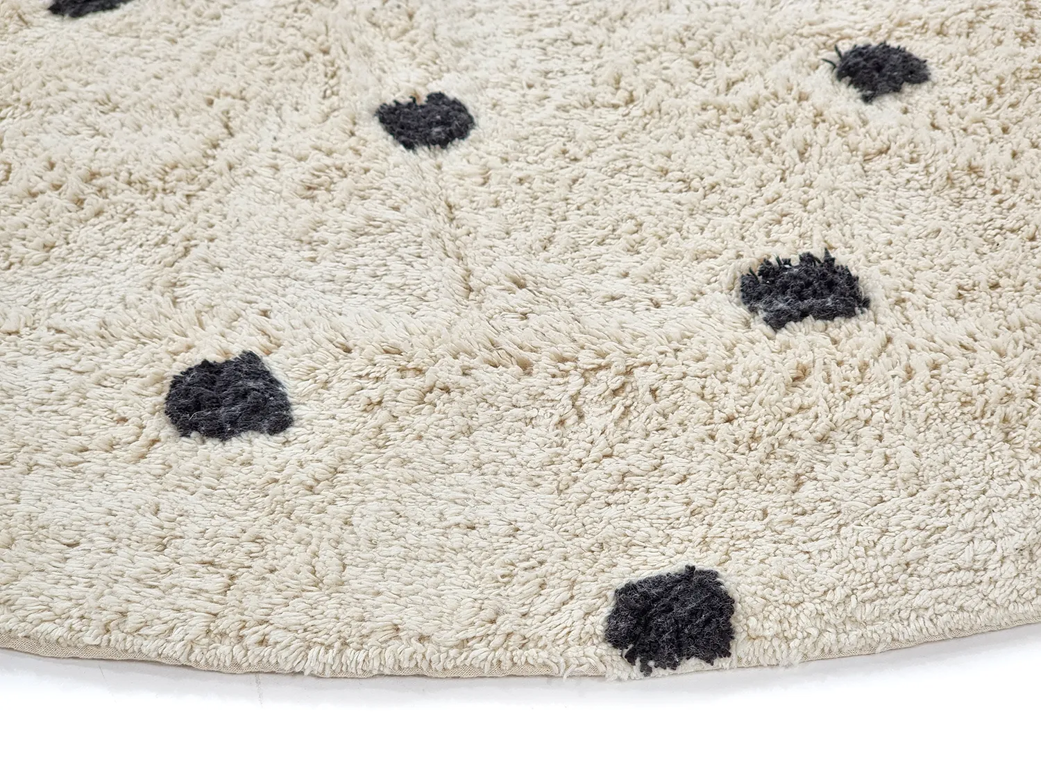 Kerek szőnyeg - Belle Natural Cotton Shaggy (offwhite/fekete)