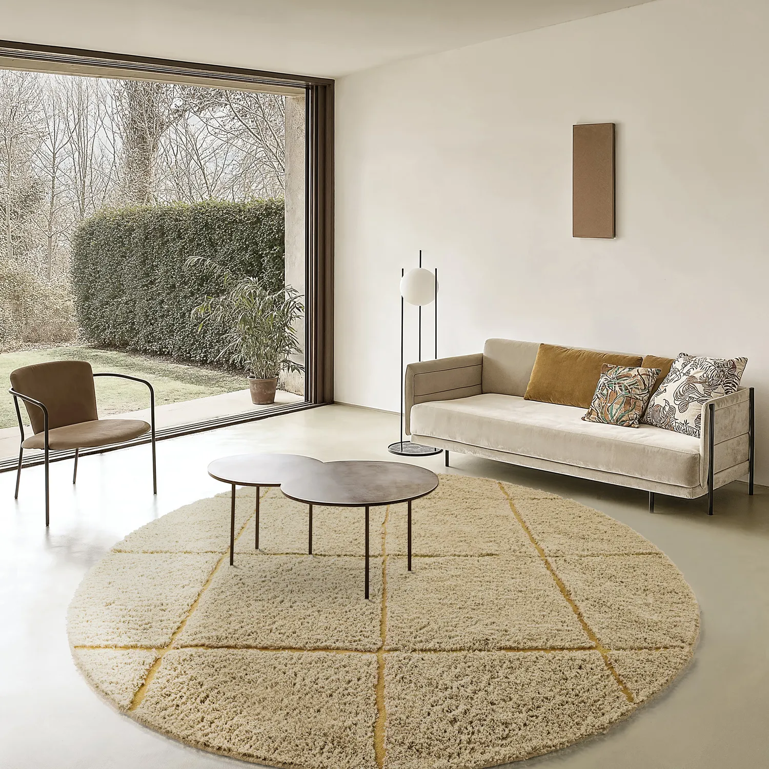 Kerek szőnyeg - Bellevue Natural Cotton Shaggy (bézs/barna)