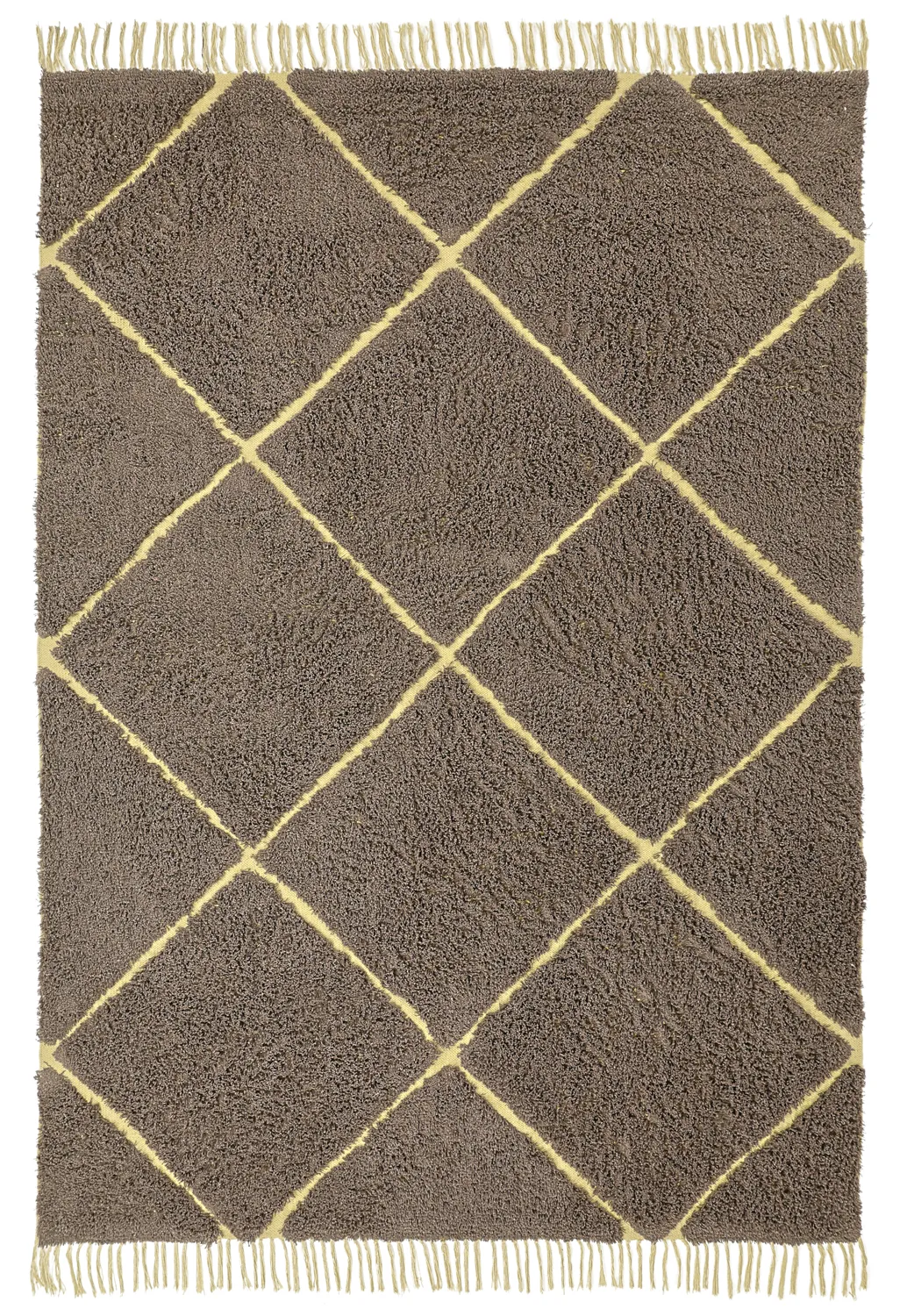 Shaggy szőnyeg - Bellevue Natural Cotton Shaggy (barna/sárga)