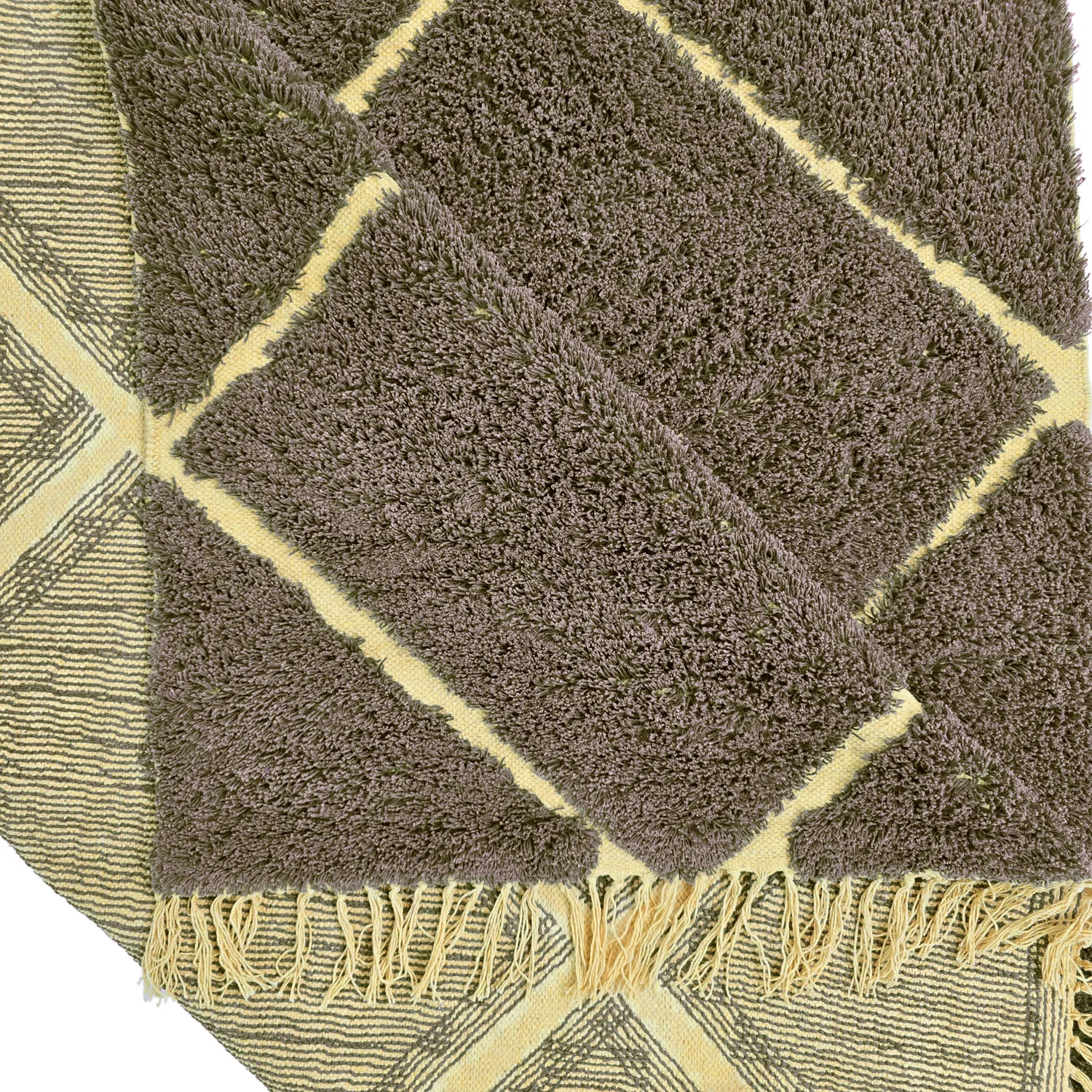 Shaggy szőnyeg - Bellevue Natural Cotton Shaggy (barna/sárga)